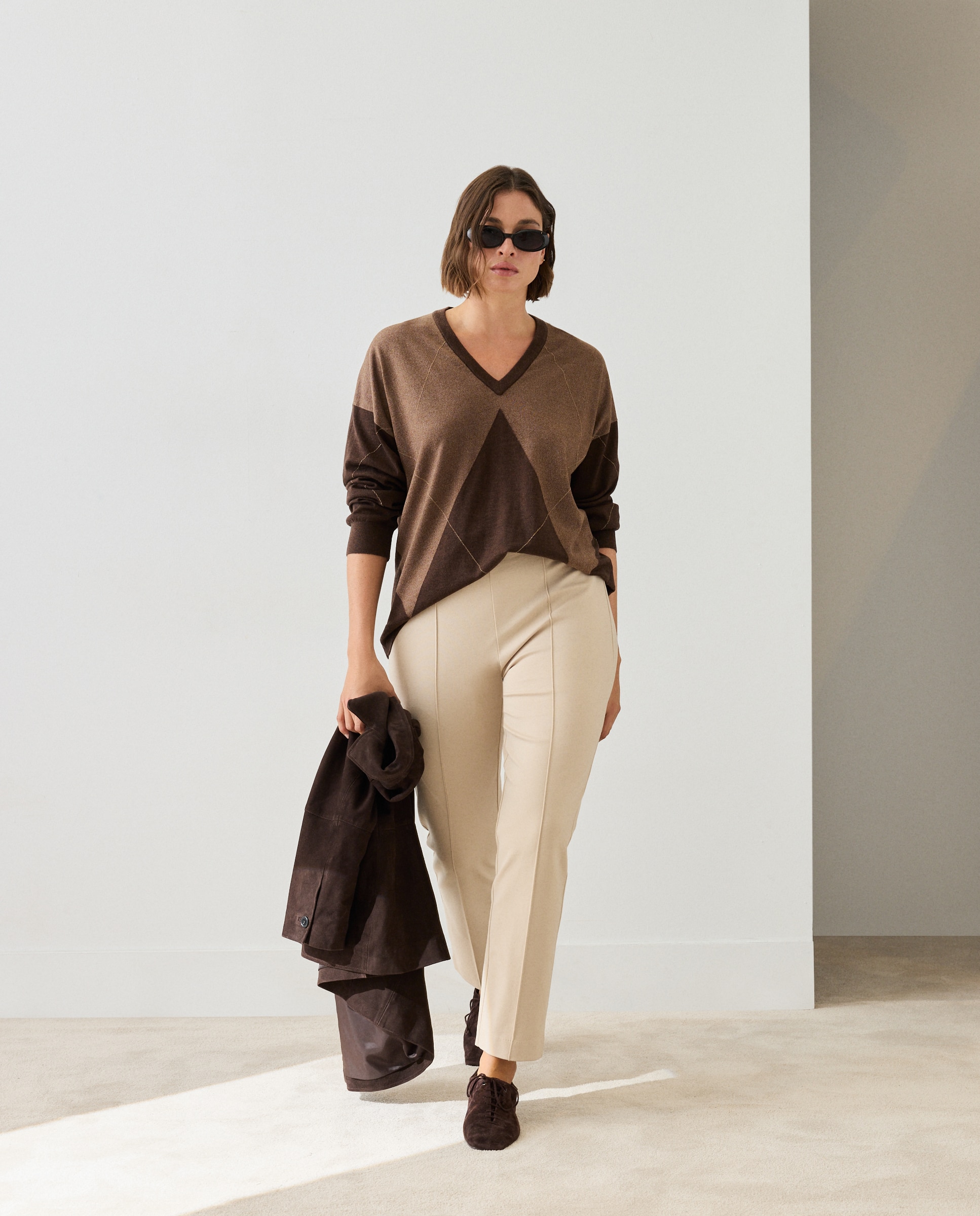 Imagen 0 de Pantalón punto roma básico Beige