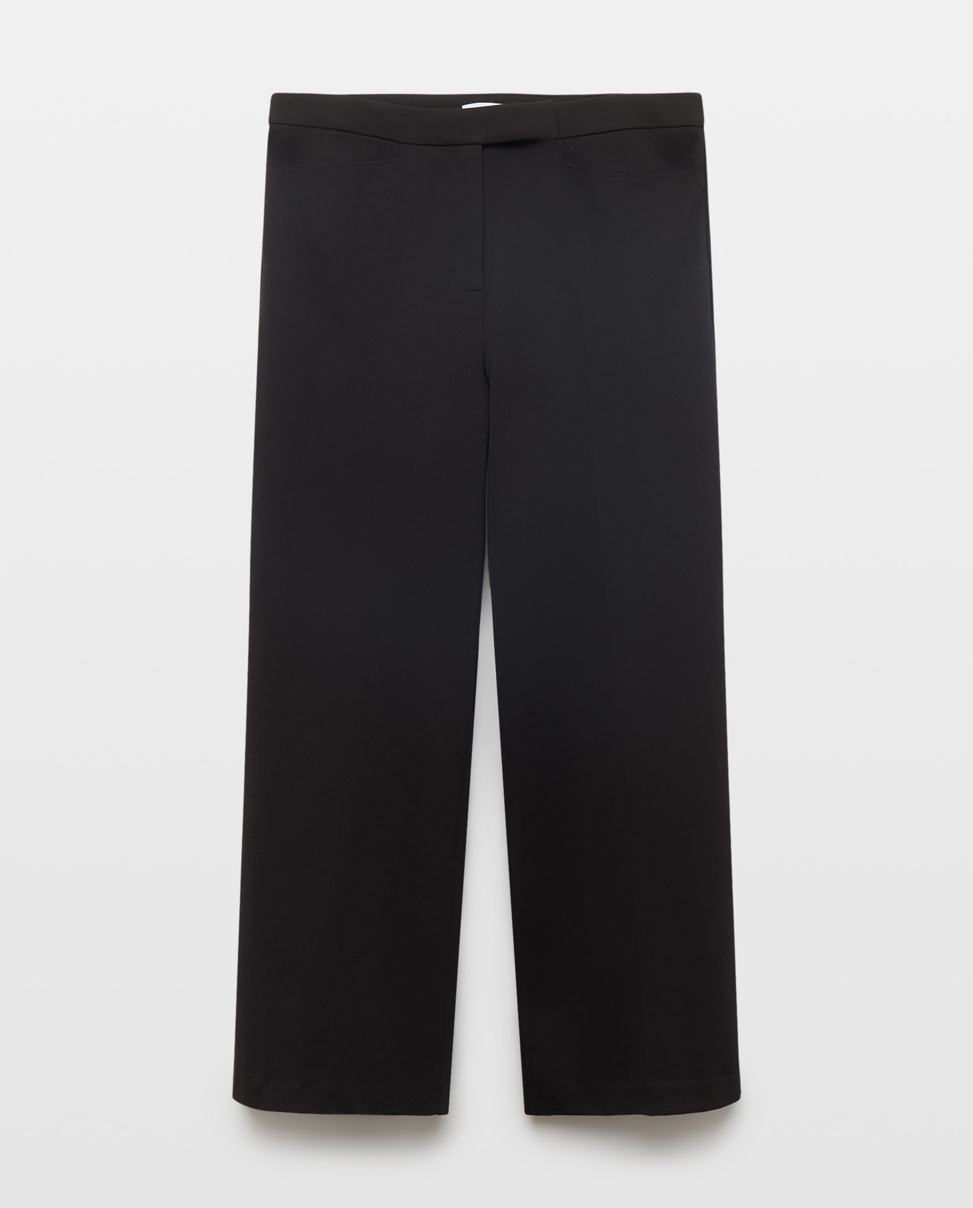 Pantalón de mujer de punto roma con cinturilla - Couchel - Negro Negro-5