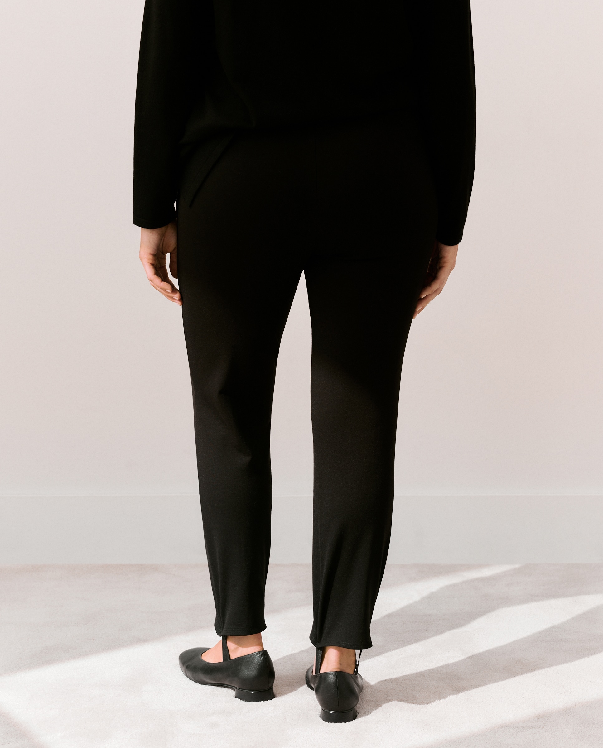 Calças de Malha Roma Tipo Leggings Preto-3