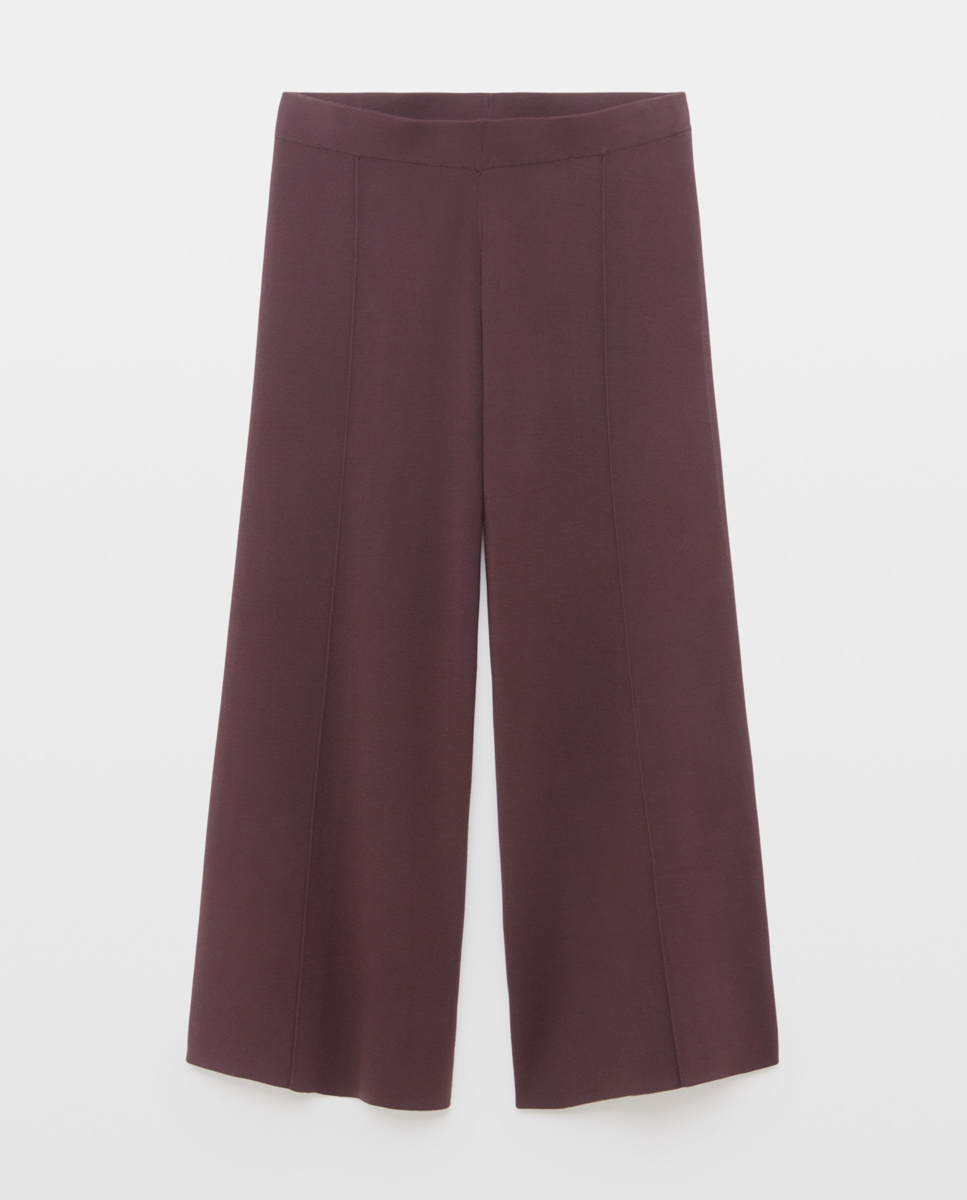 Pantalón ancho de mujer tricot - Couchel - Burdeos Burdeos-4