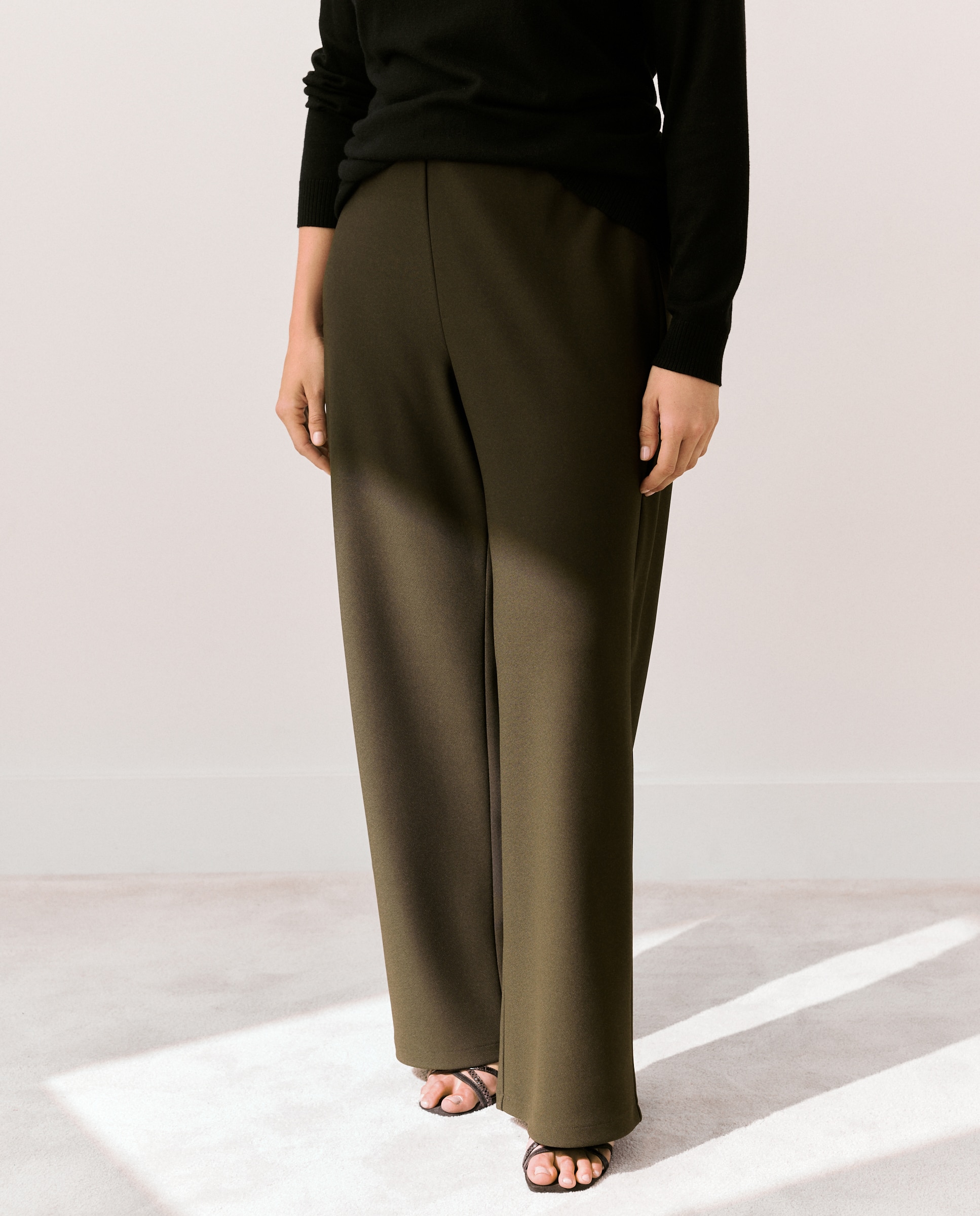Pantalón de mujer de punto sostenido - Couchel - Burdeos Burdeos-2