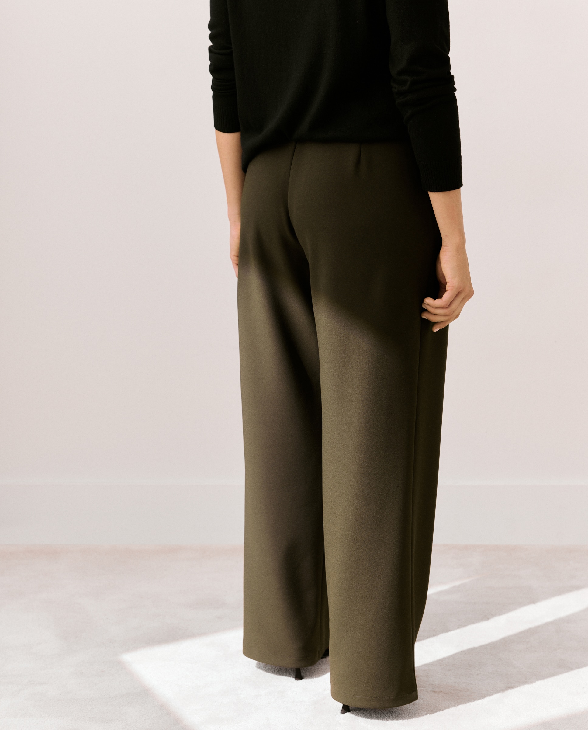 Pantalón de mujer de punto sostenido - Couchel - Burdeos Burdeos-3