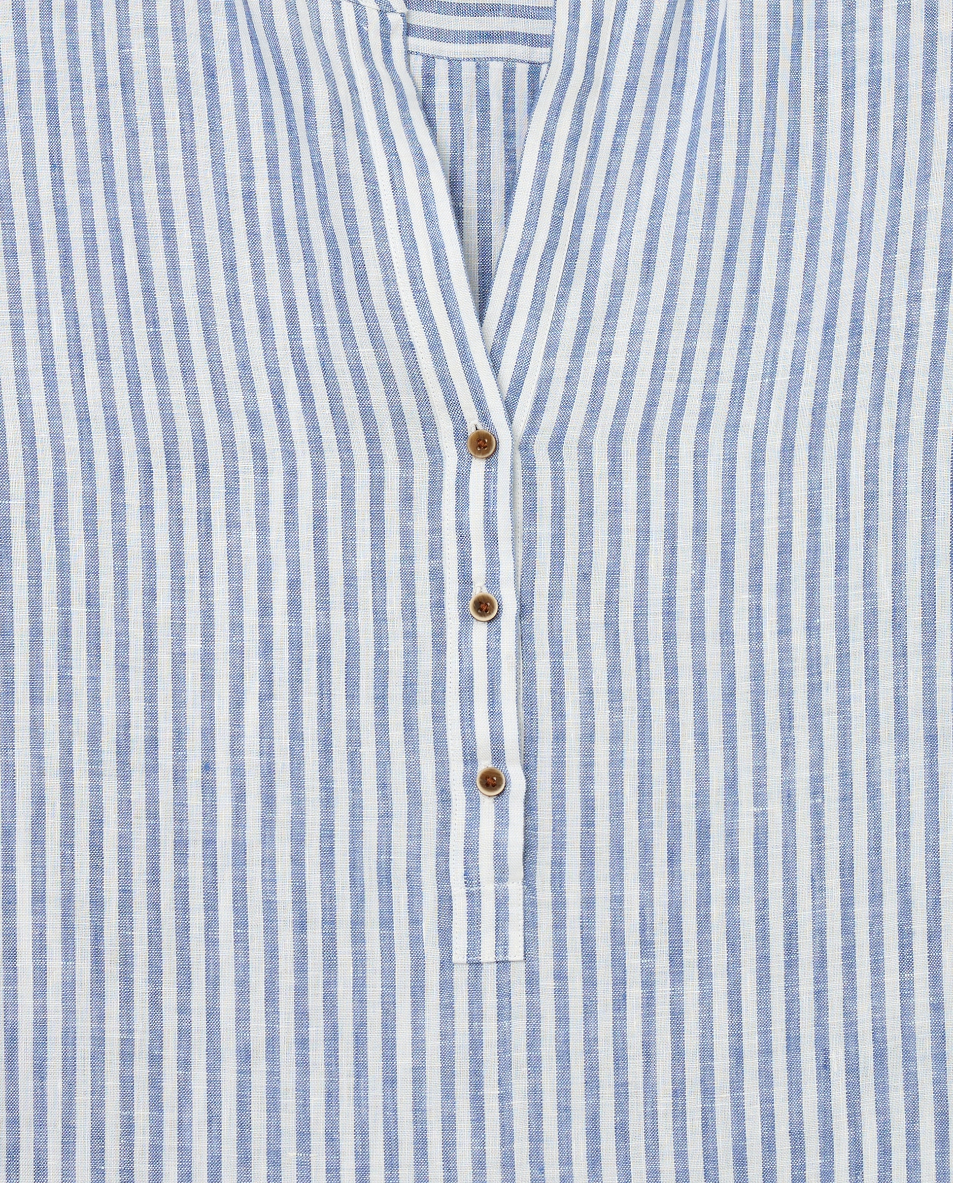 Blusa Estampada de Linho Azul-6