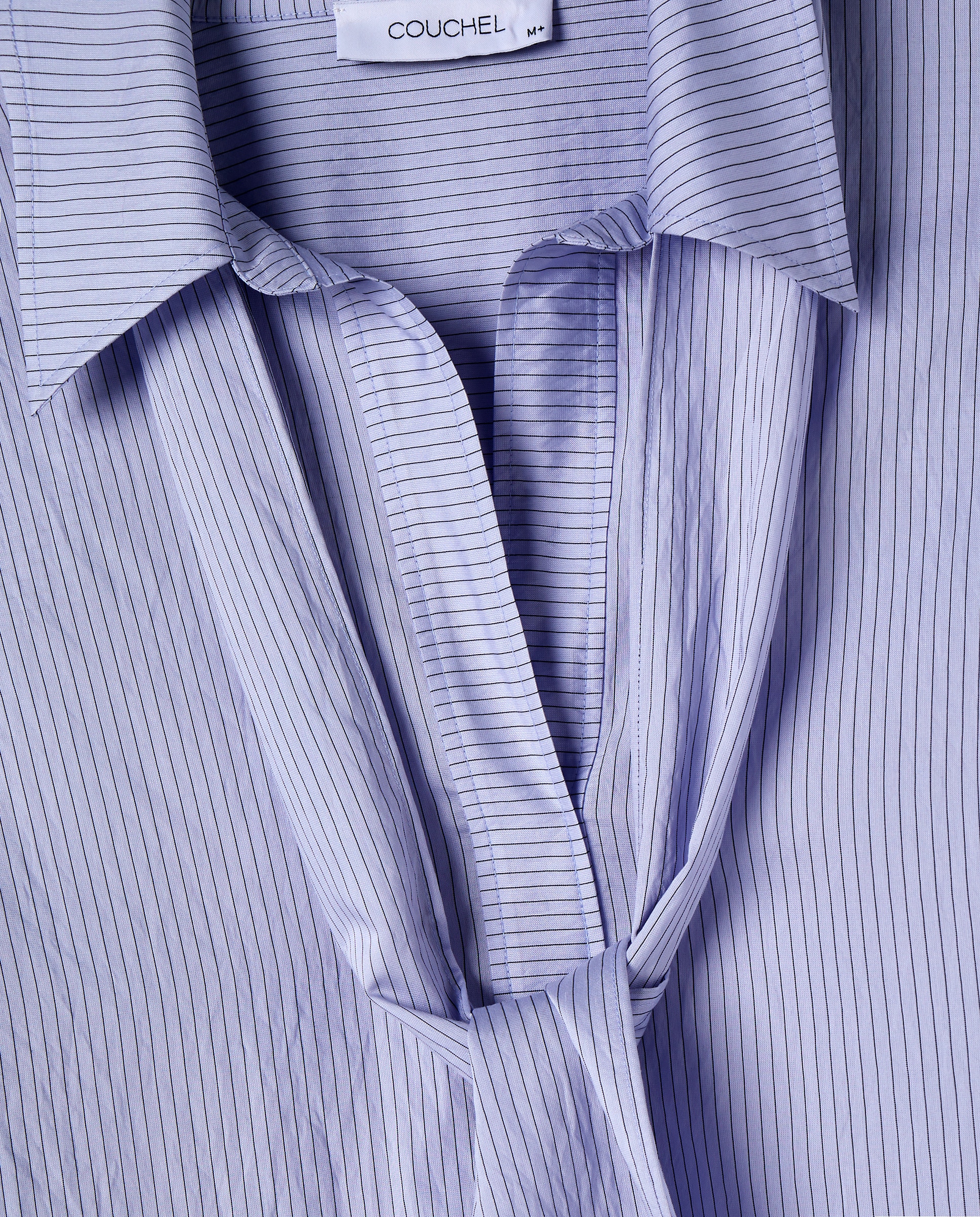 Blusa às Riscas com Laço Desmontável Azul-6