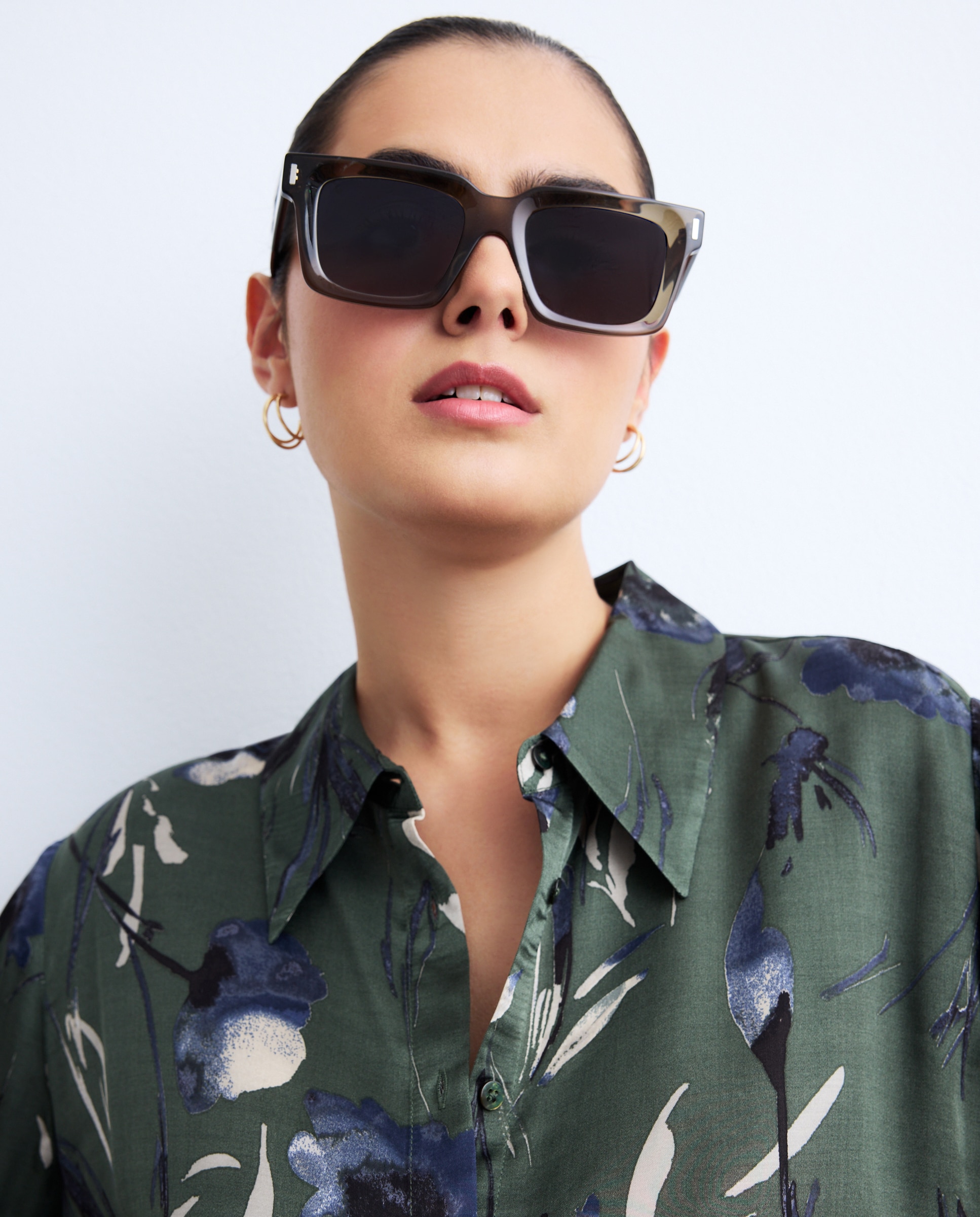 Camisa Estampada com Manga Comprida Verde-3