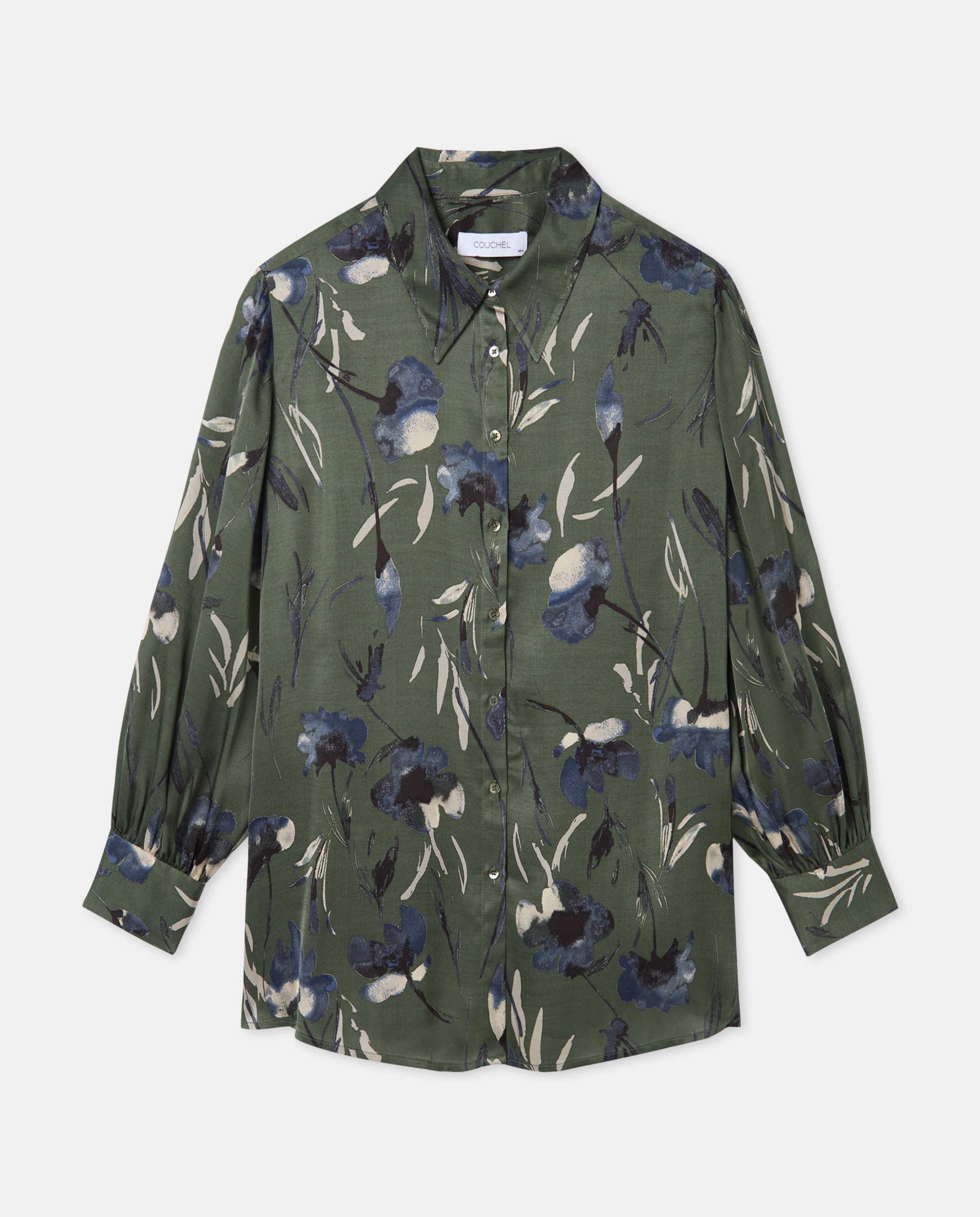 Camisa Estampada com Manga Comprida Verde-5