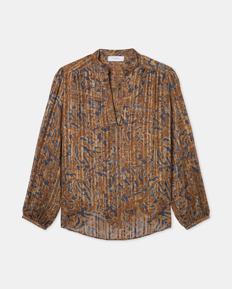 Blusa de Manga Comprida Estampada Amarelo-5