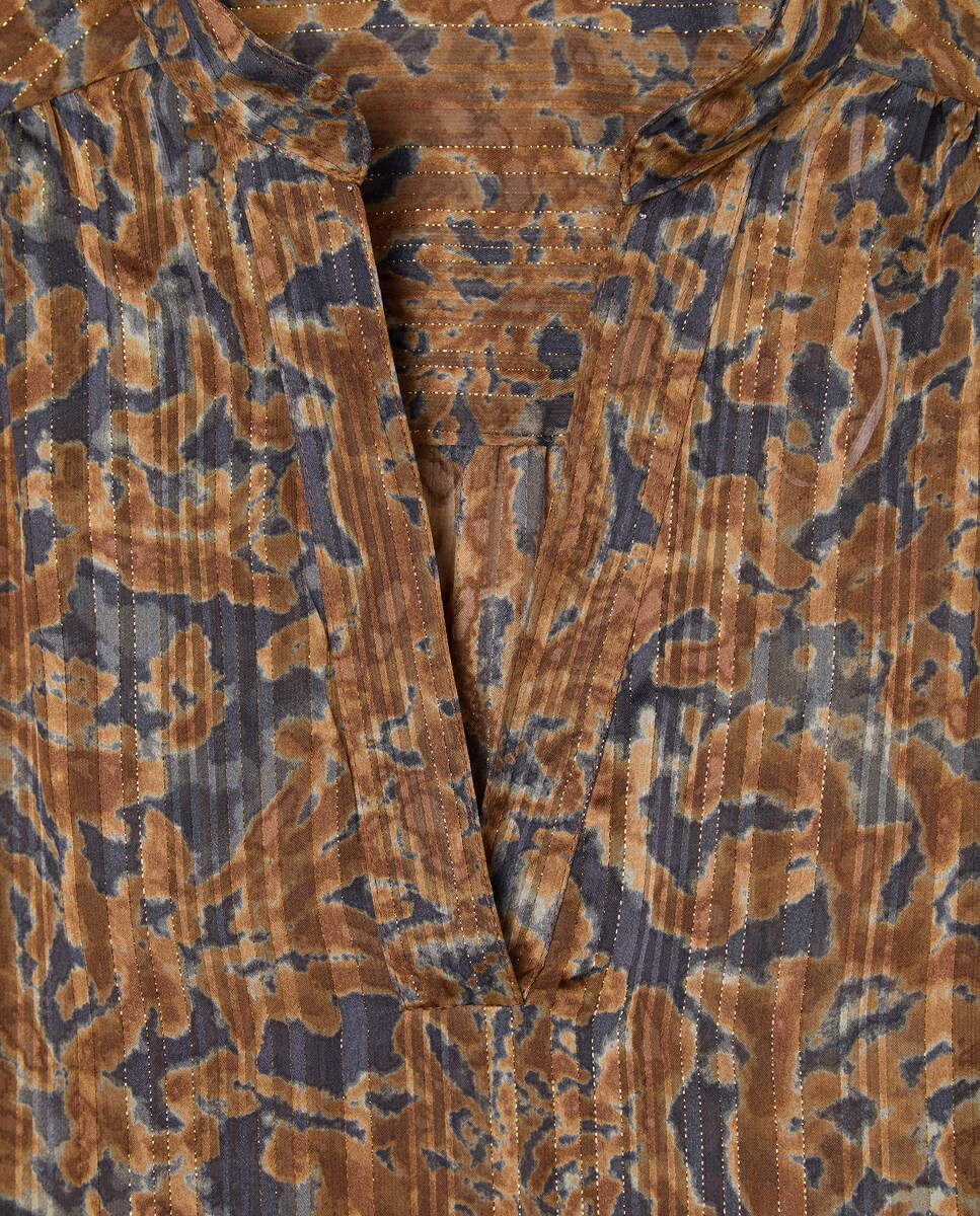 Blusa de Manga Comprida Estampada Amarelo-6