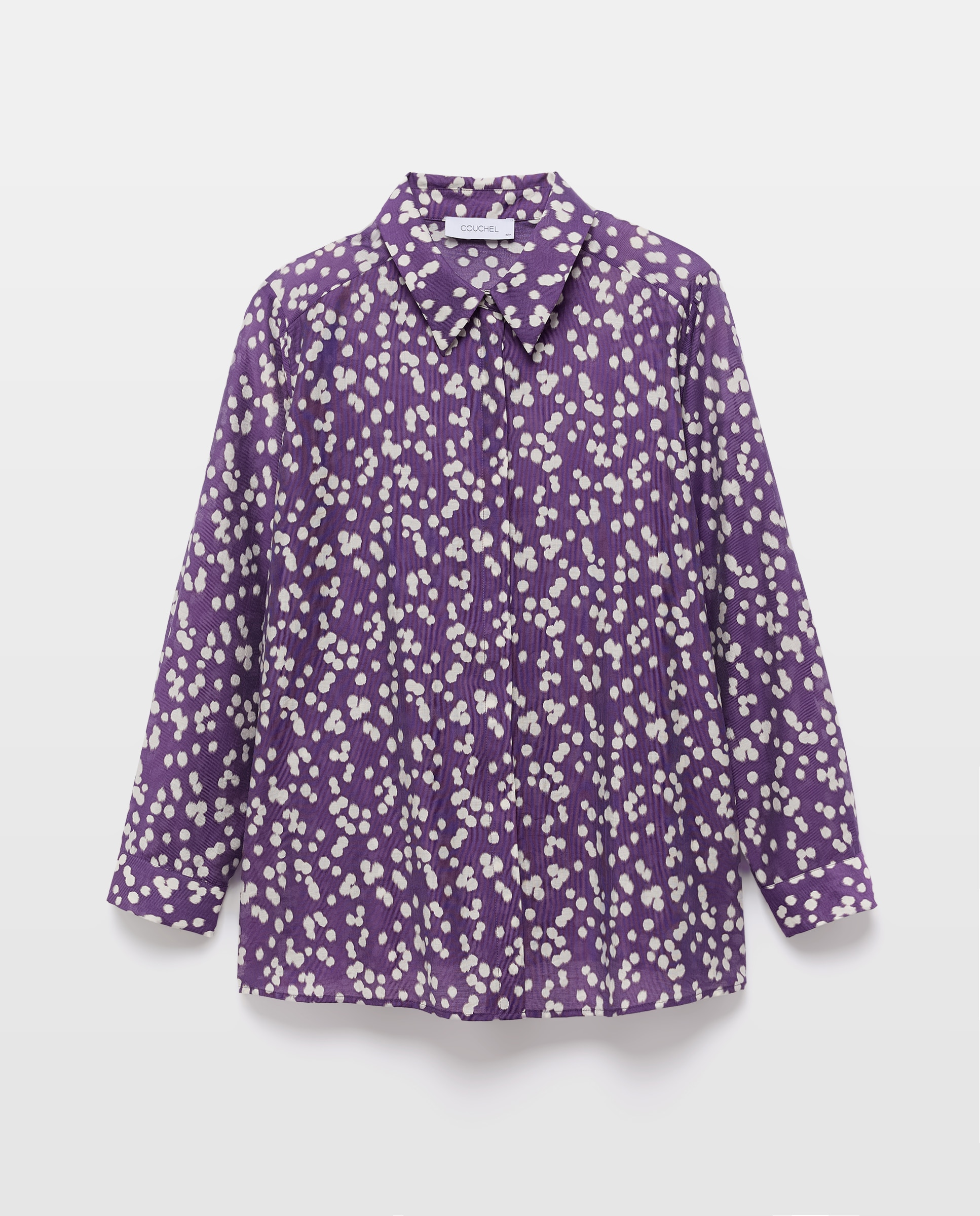 Camisa de Manga Comprida com Estampado às Bolinhas Rosa-4