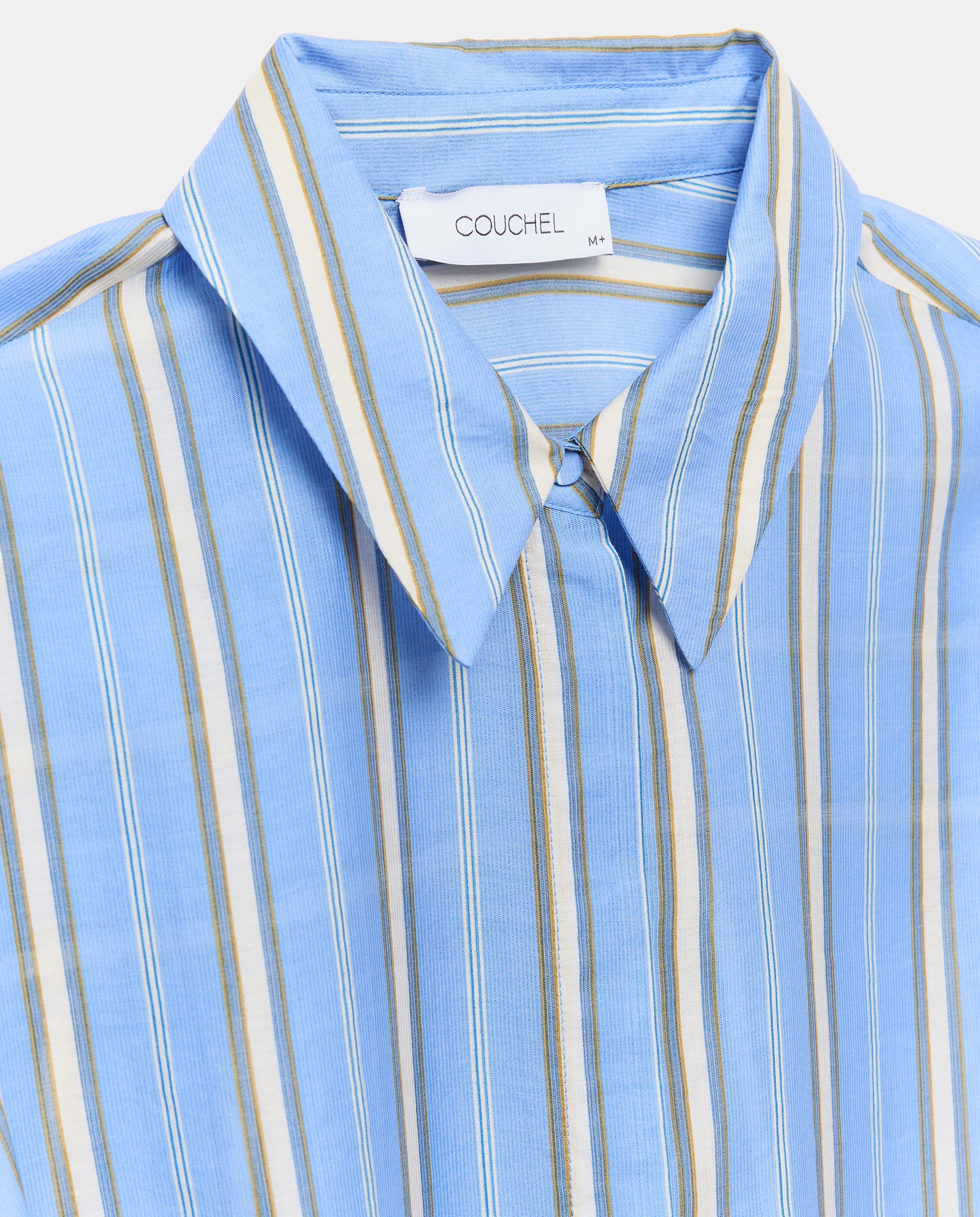 Camisa Estampada com Manga Comprida Azul-5