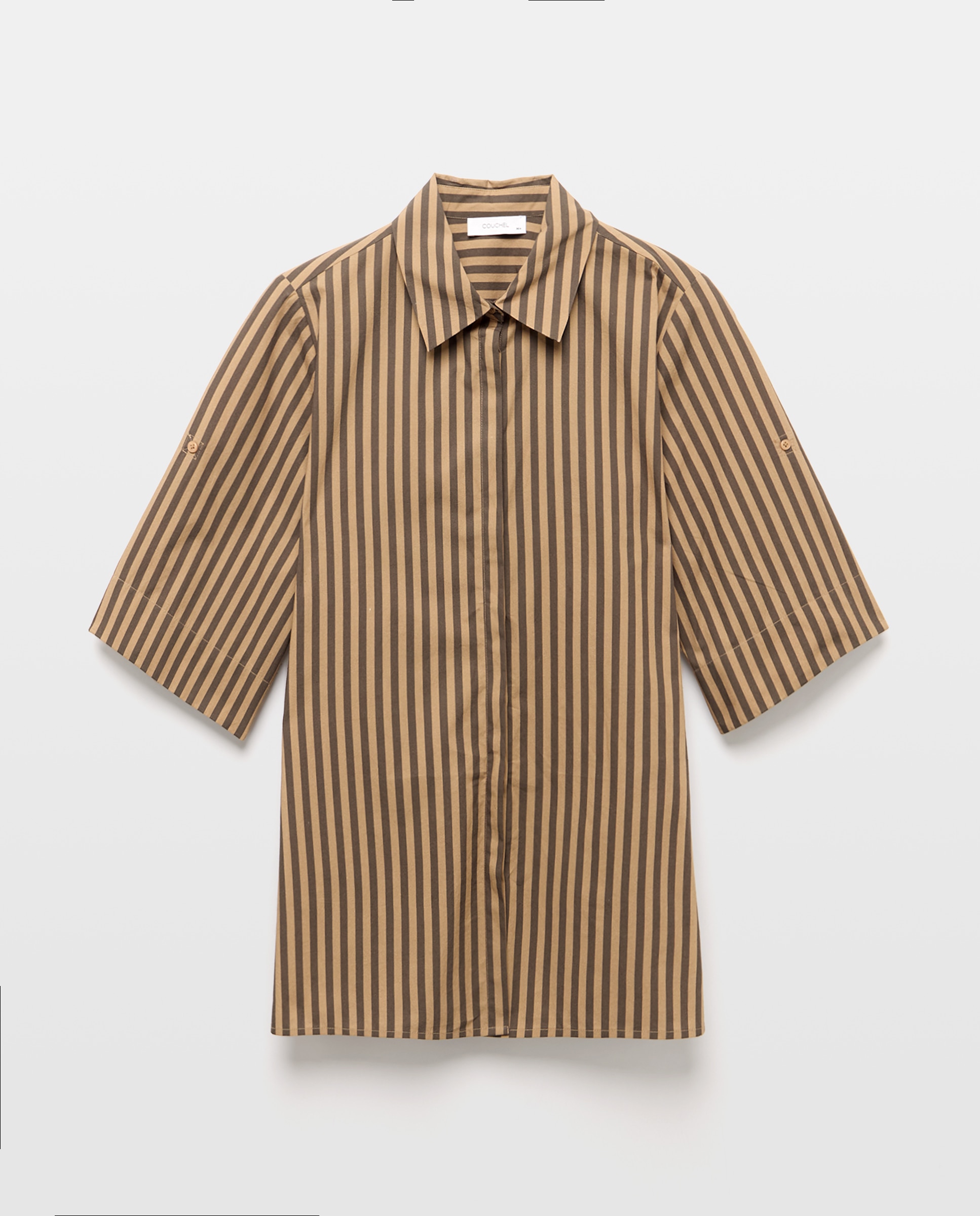 Camisa de Popelina às Riscas Verde-5