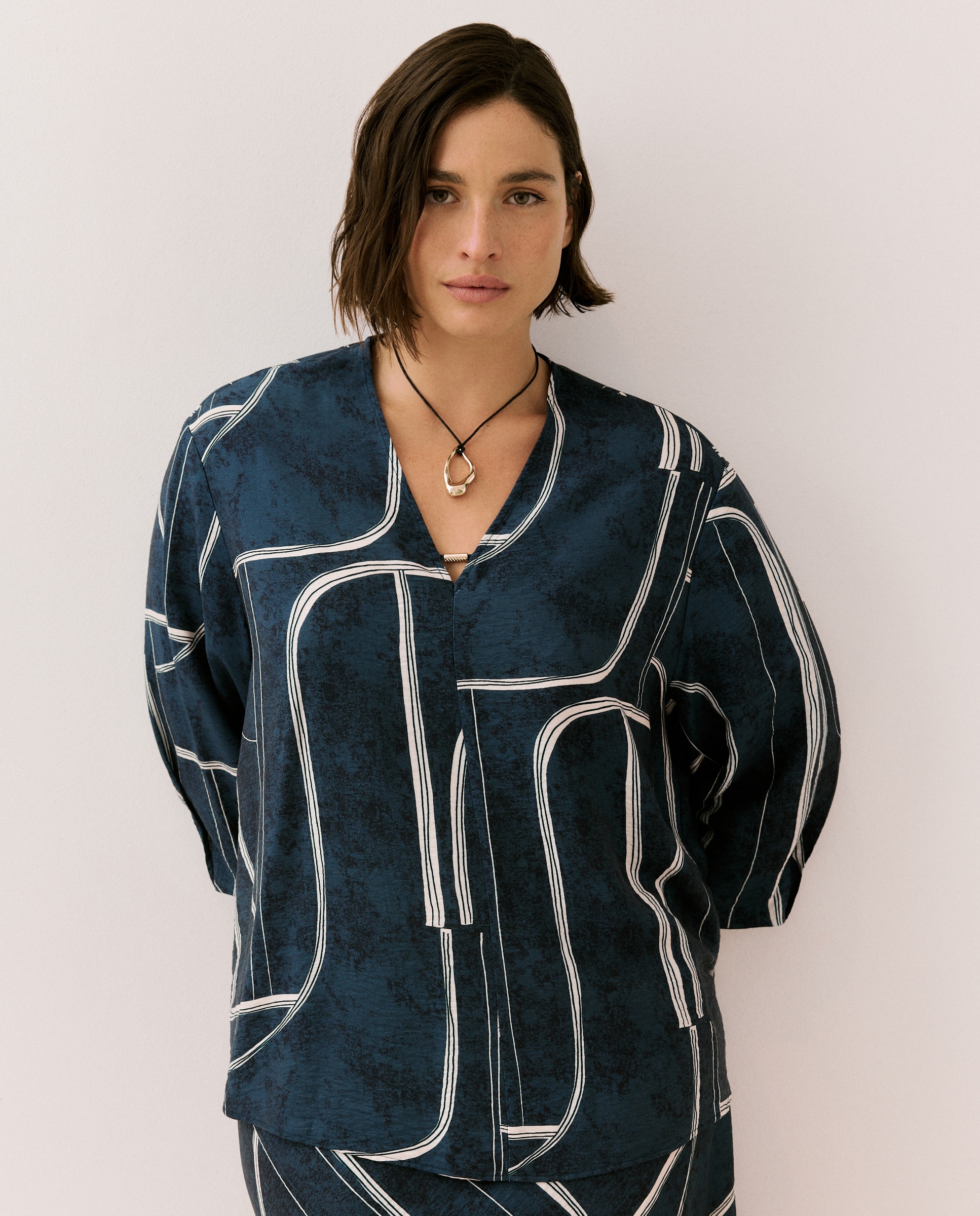 Imagen 1 de Blusa estampado tumbleado de mujer - Couchel - Azul Azul