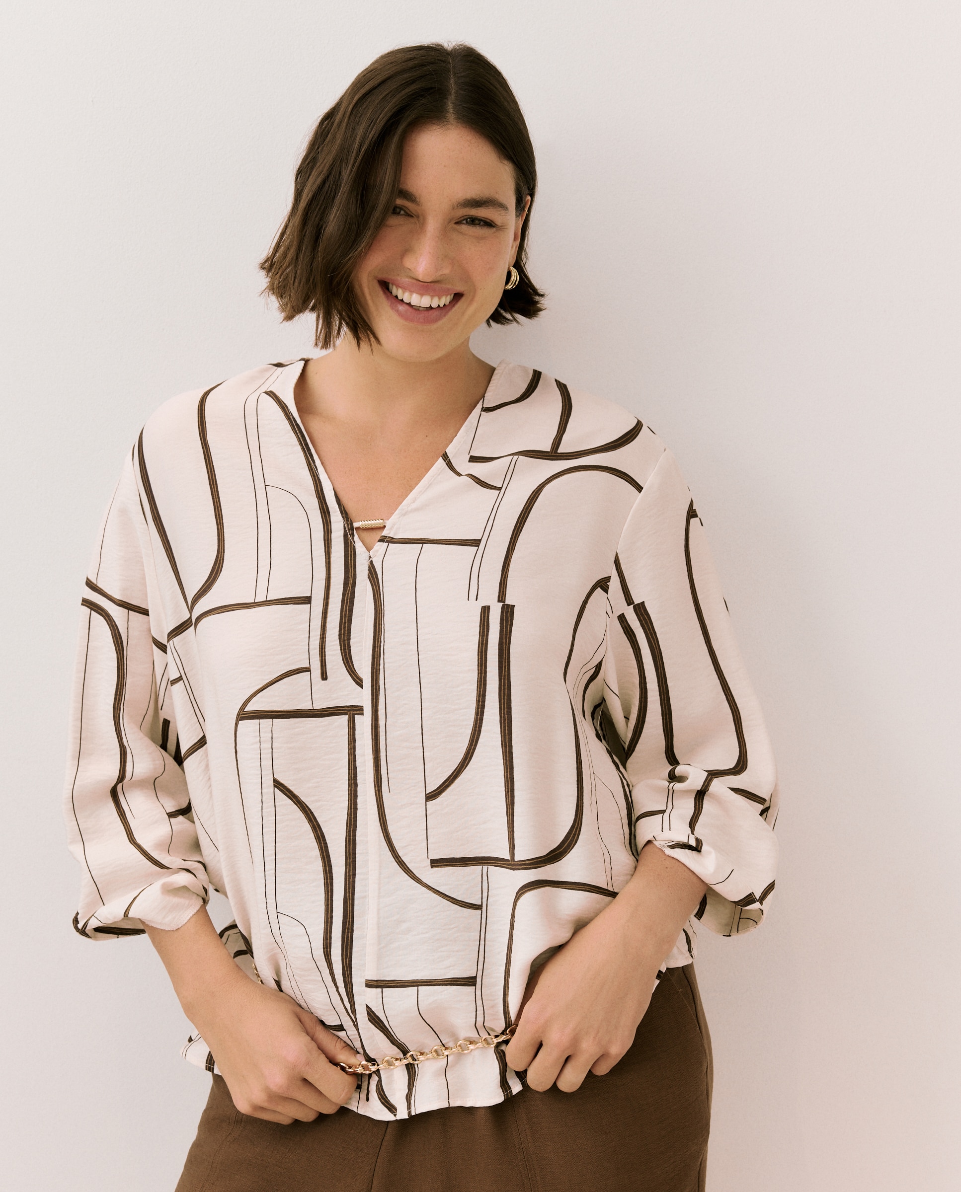 Blusa com Estampado com Lavagem Branco-2