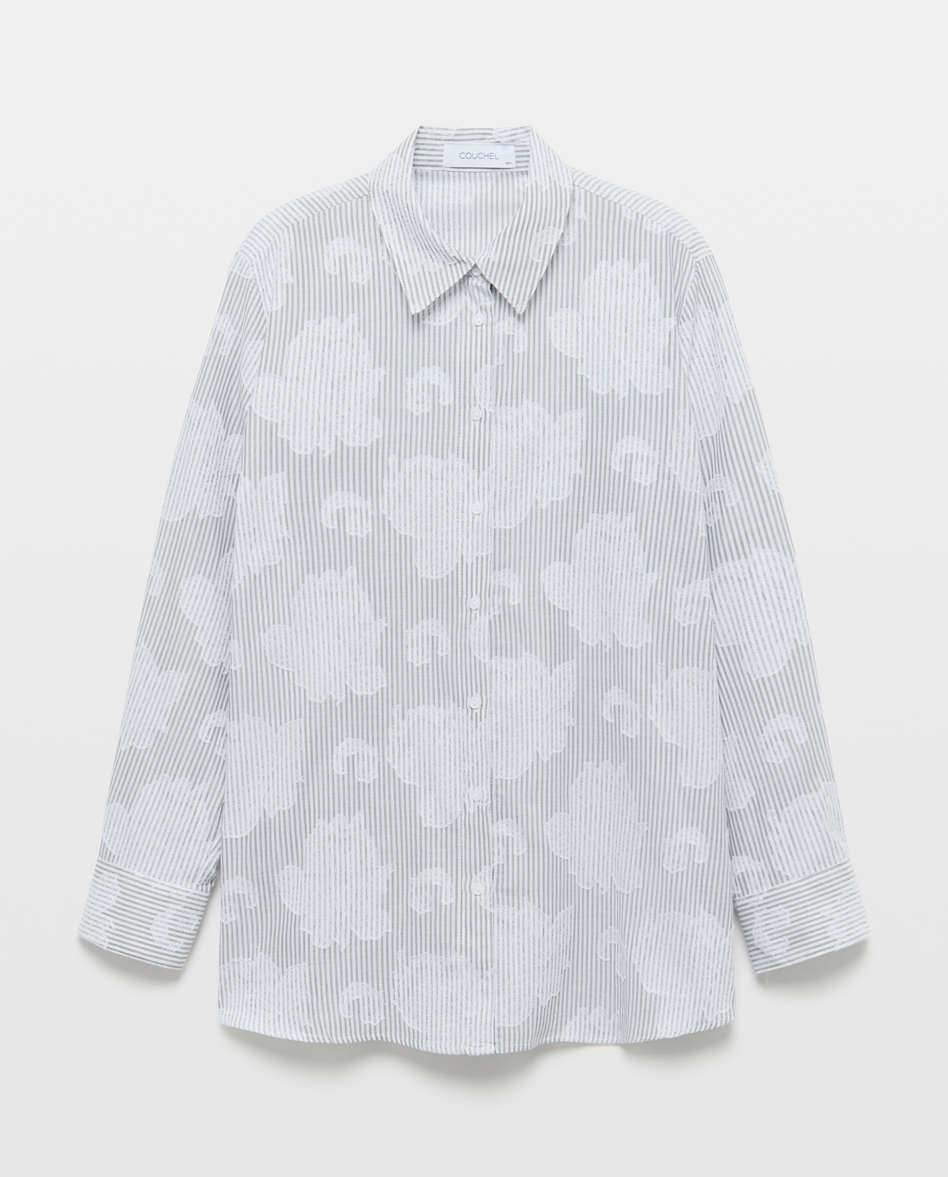 Camisa de Manga Comprida Fil Coupé às Riscas Verde-4