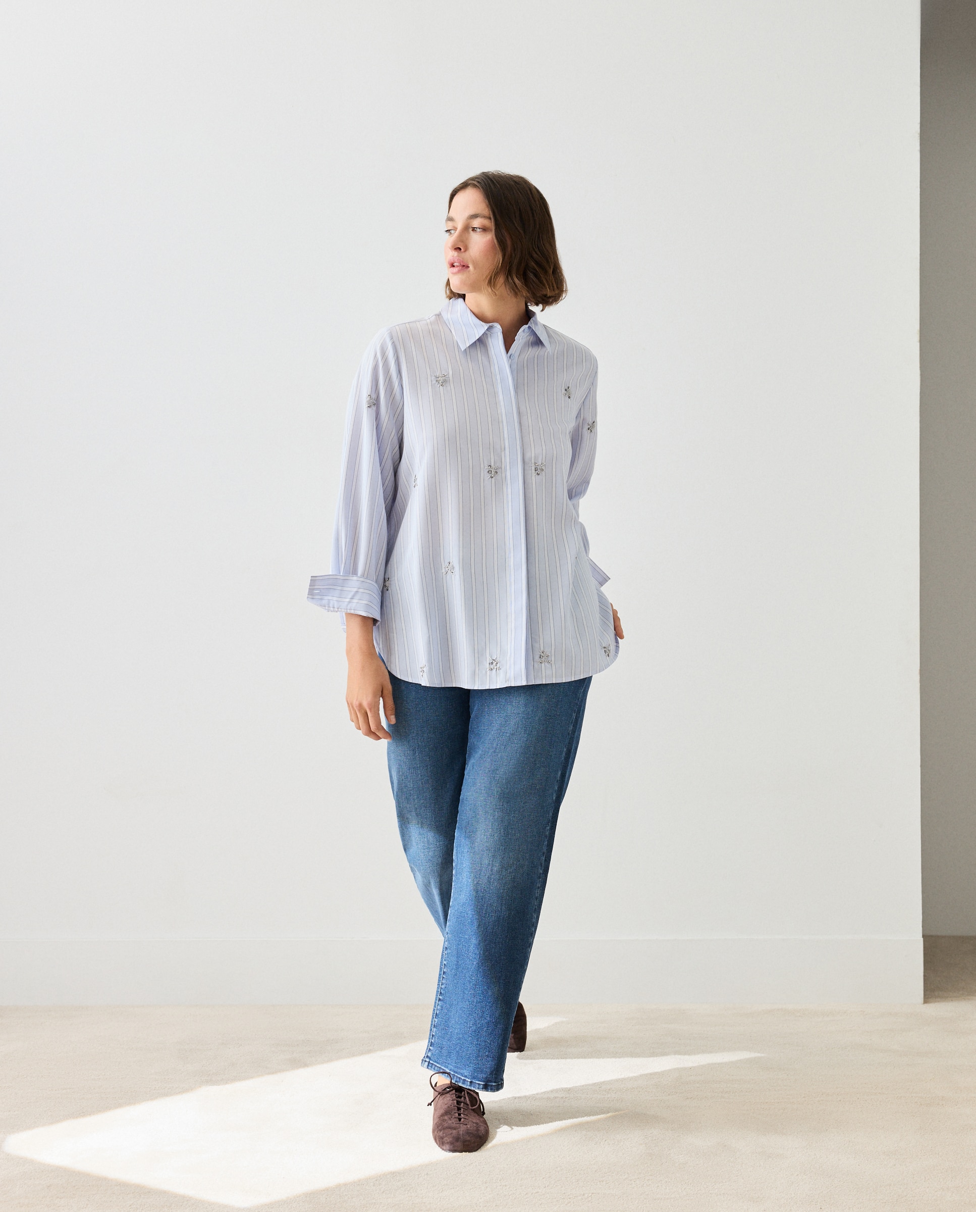 Blusa bordada de mujer - Couchel - Azul Azul-2
