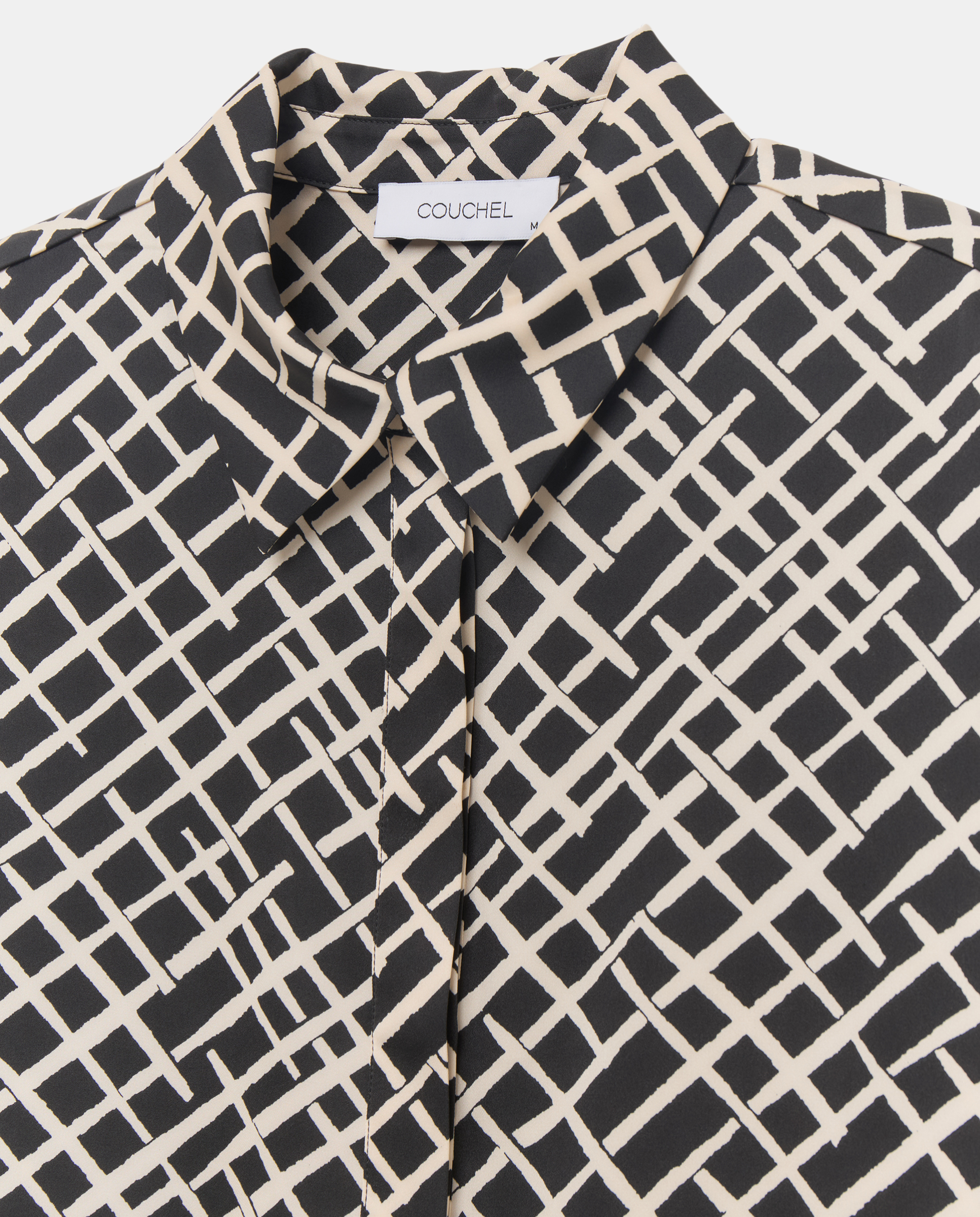 Blusa de Manga Comprida Estampada Preto-5