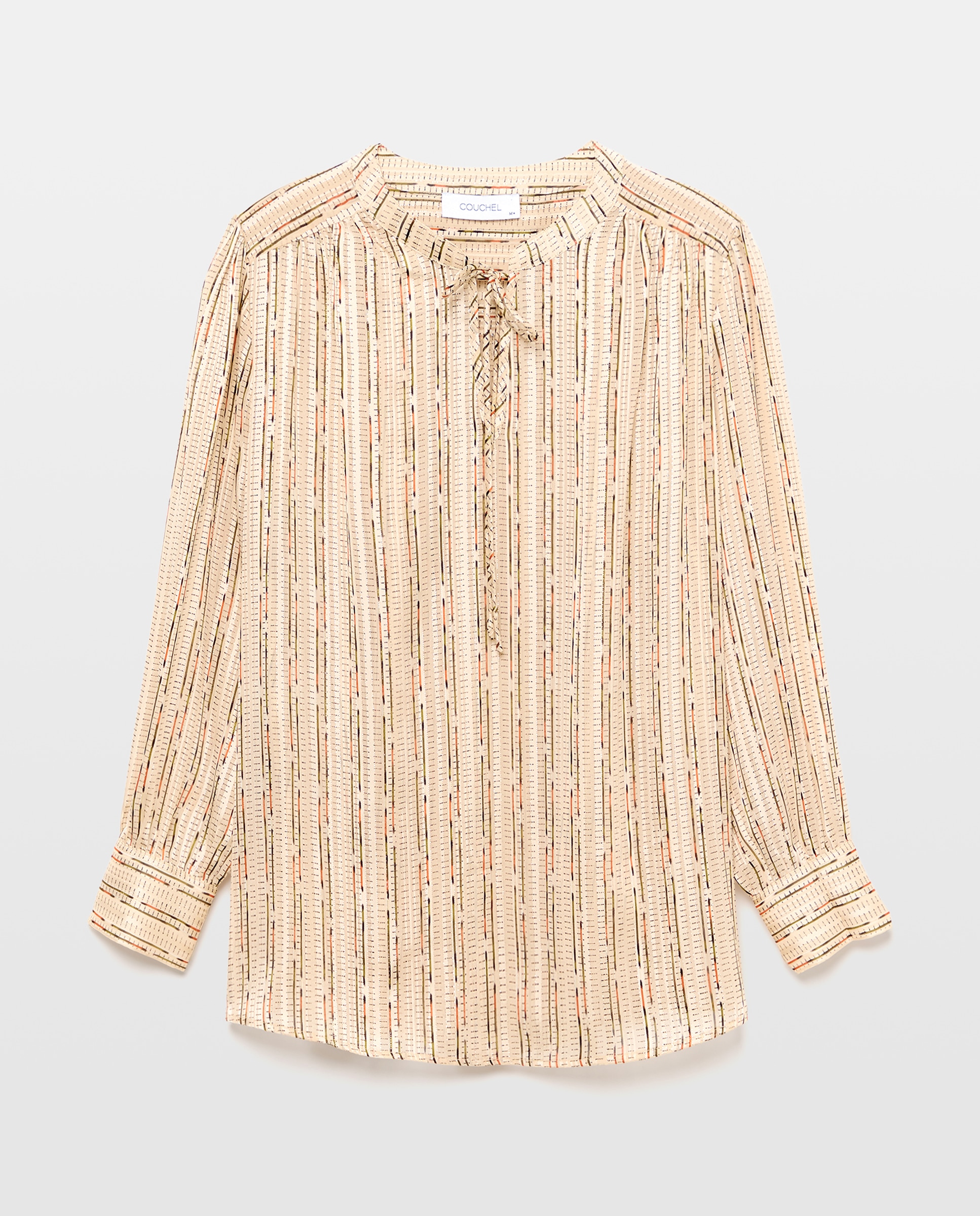 Blusa Estampada com Fio Metalizado Branco-4