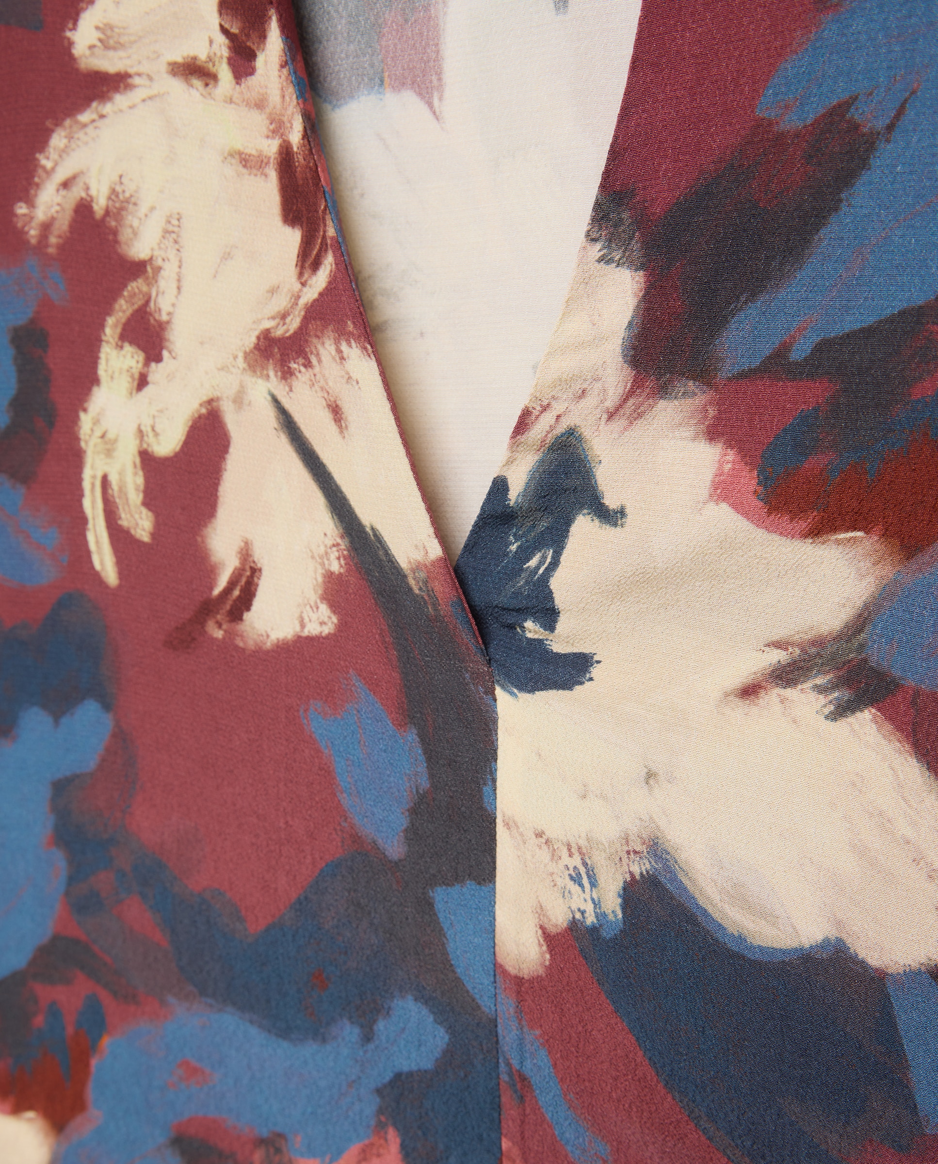 Blusa de cuello pico estampada - Couchel - Azul Azul-5