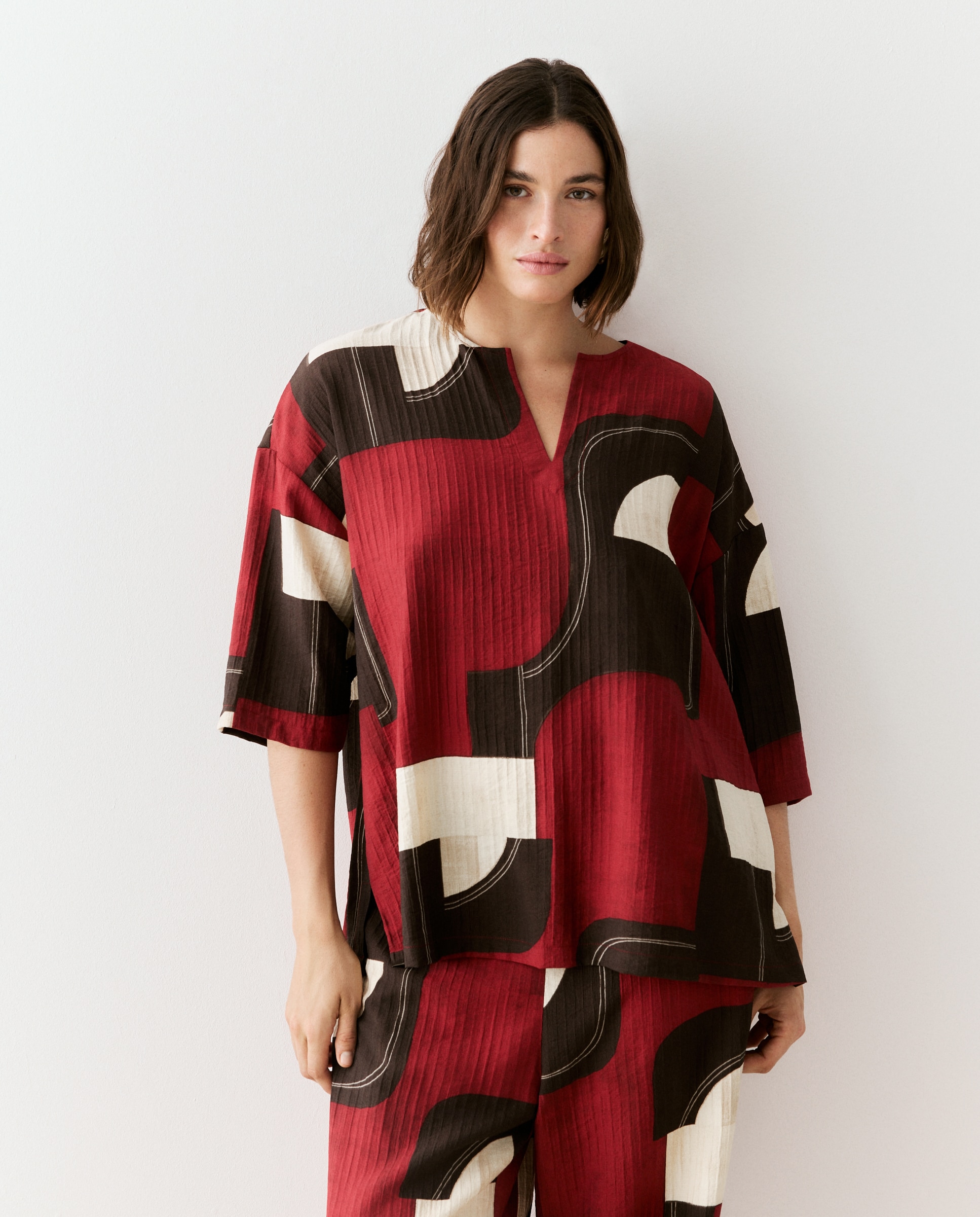 Imagem 0 de Blusa com Manga 3/4 e Estampado