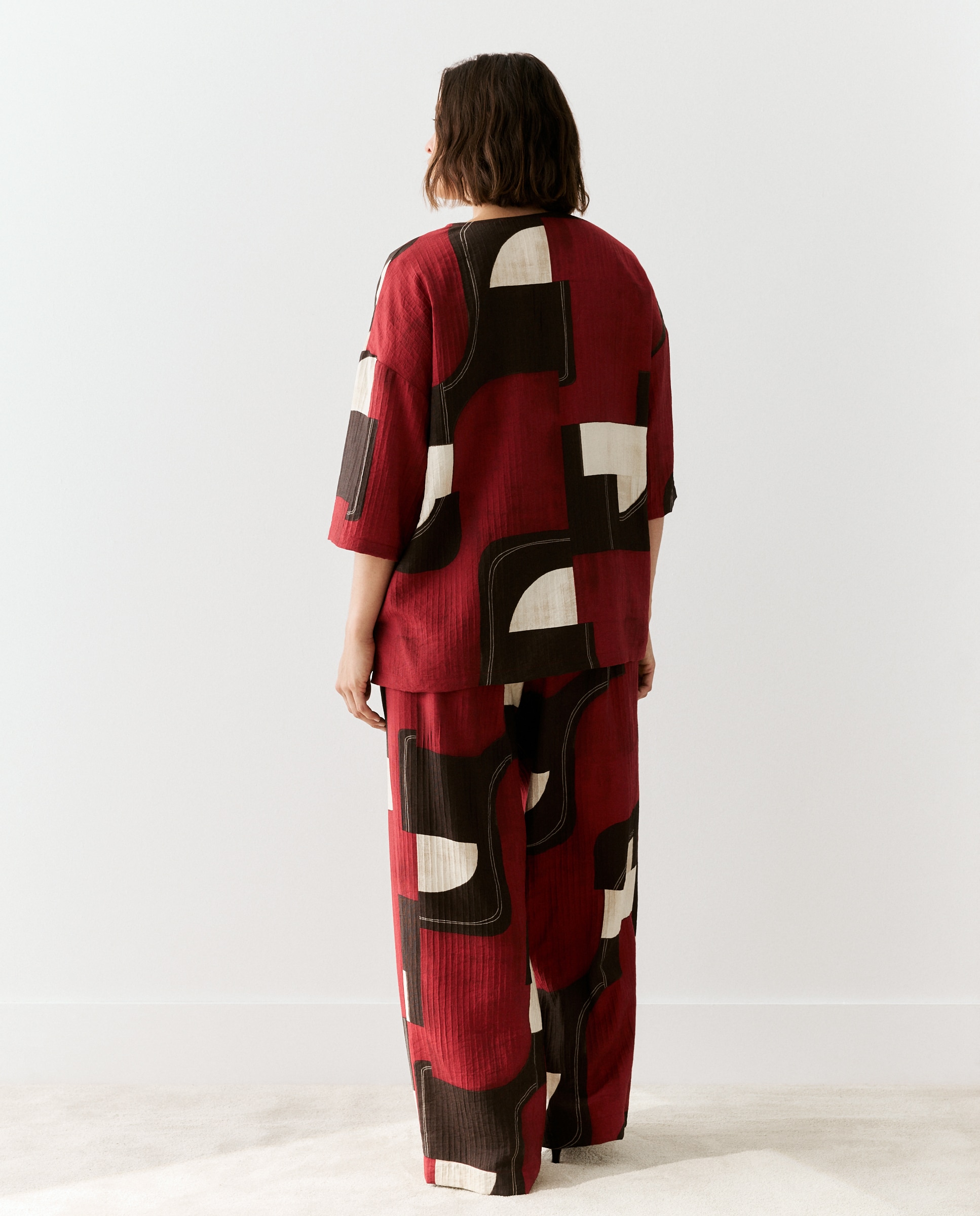 Imagen 3 de Blusón con manga francesa estampado de mujer - Couchel - Rojo Rojo