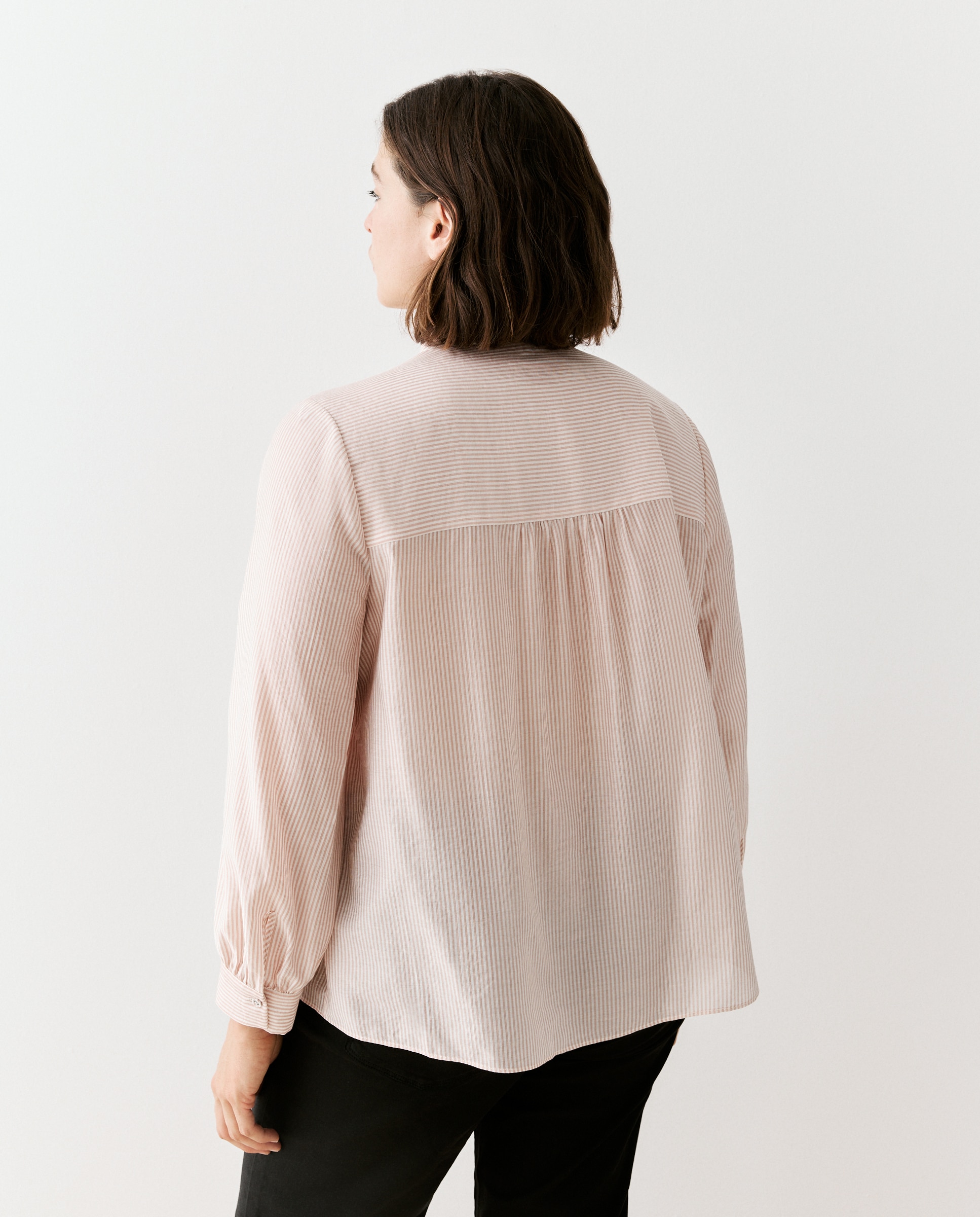 Imagen 4 de Blusa de mujer lazada rayas - Couchel - Rosa Rosa