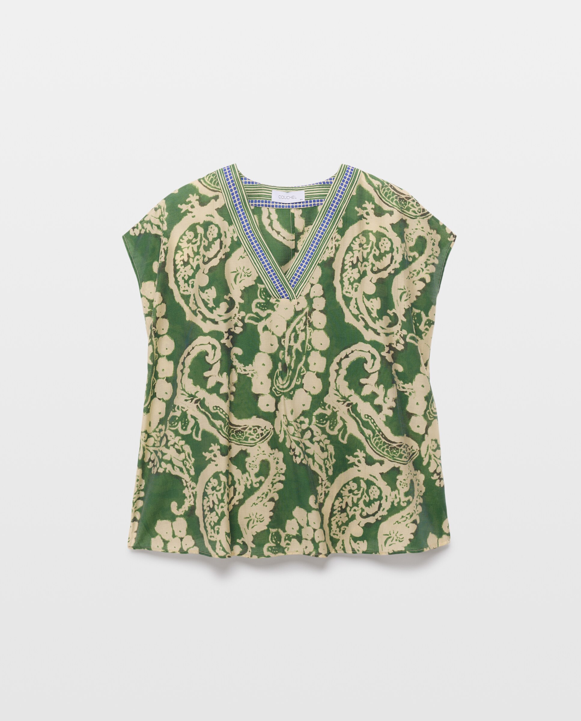 Top manga corta estampado de mujer - Couchel - Verde Verde-4