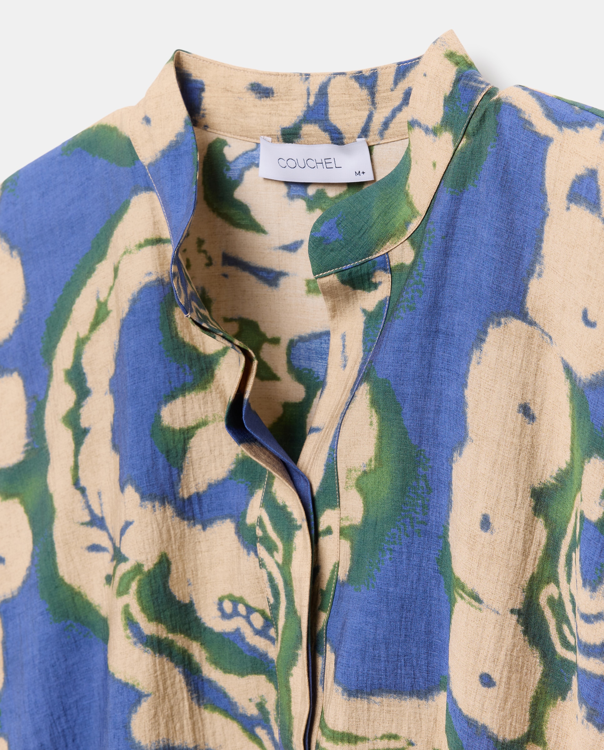 Blusa de mulher com gola à padre Azul-marinho-5