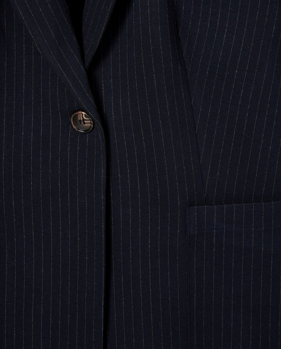 Blazer de Malha com Risca Diplomática Cinzento-6