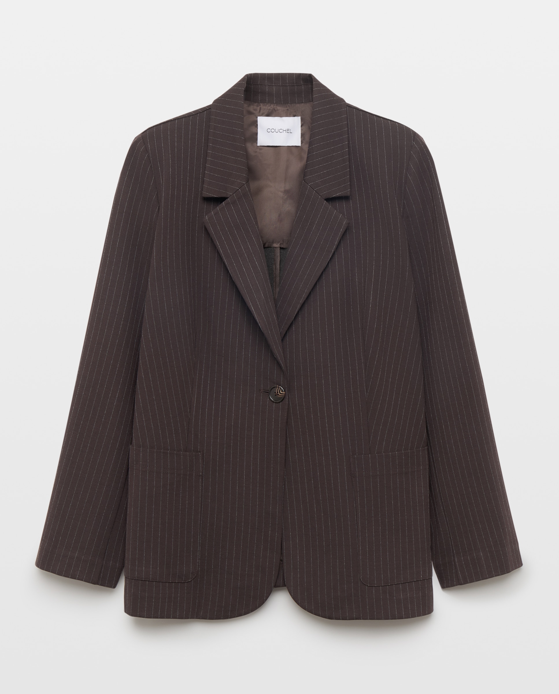 Imagen 5 de Blazer de mujer de punto de rayas - Couchel - Marrón Marrón