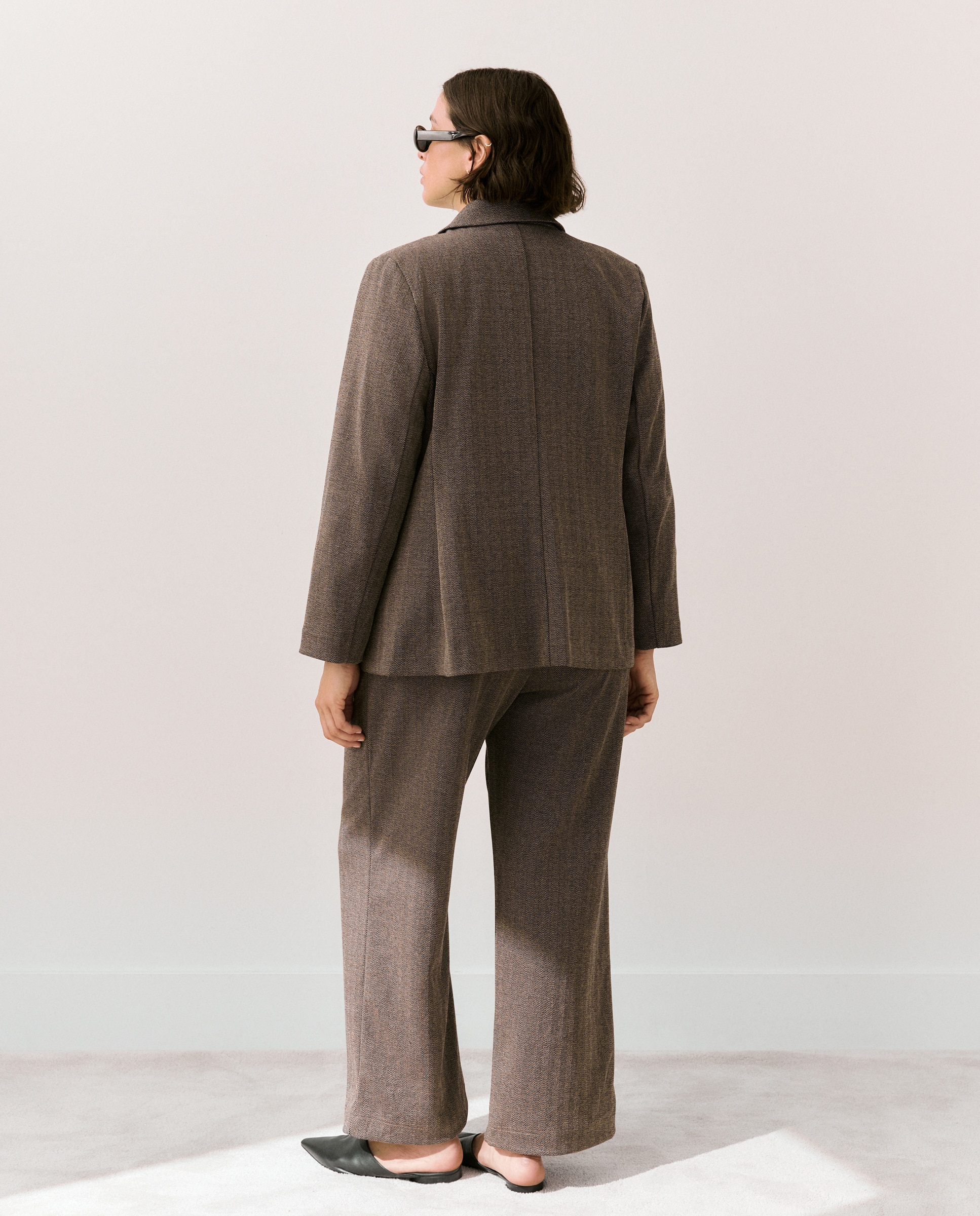 Blazer de Malha às Riscas Azul-4