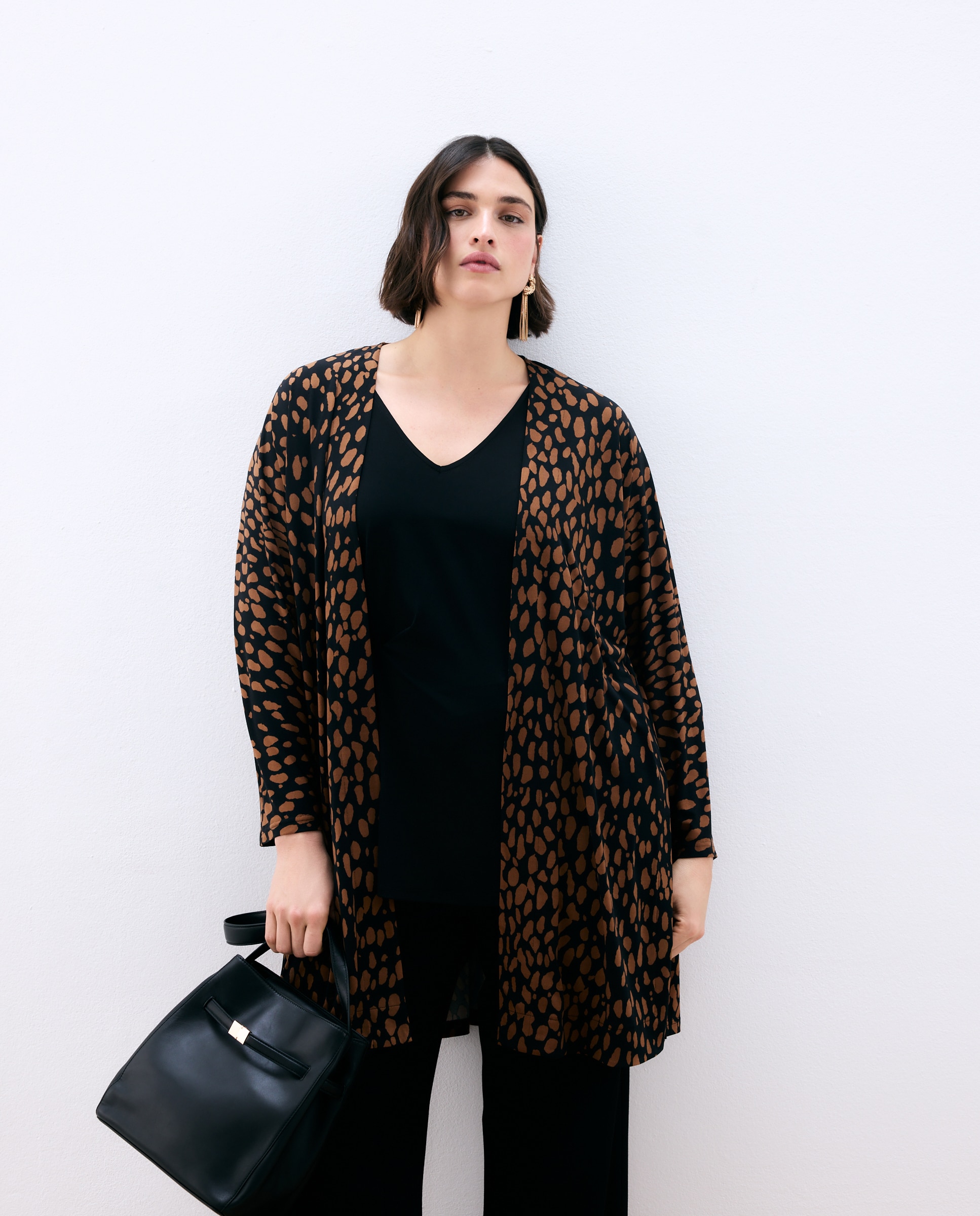 Casaco com Animal Print Preto-2