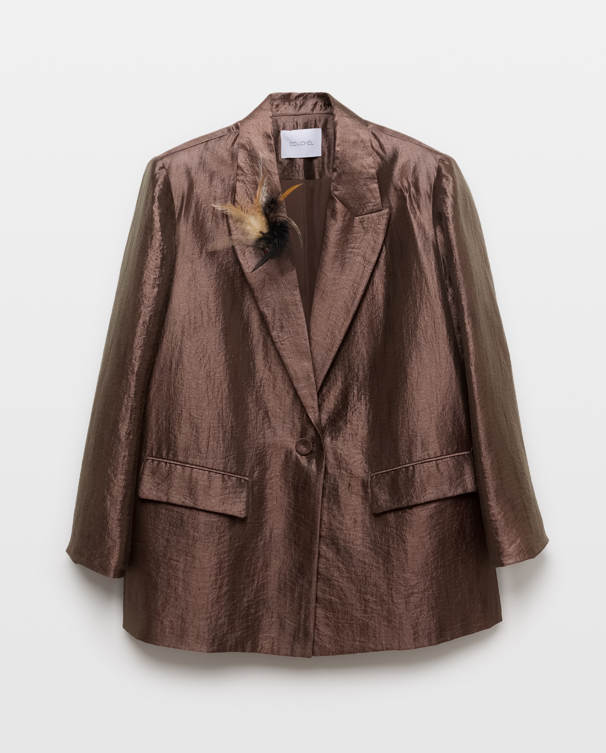 Blazer Fluido com Adorno de Fato 790 Bronze-6