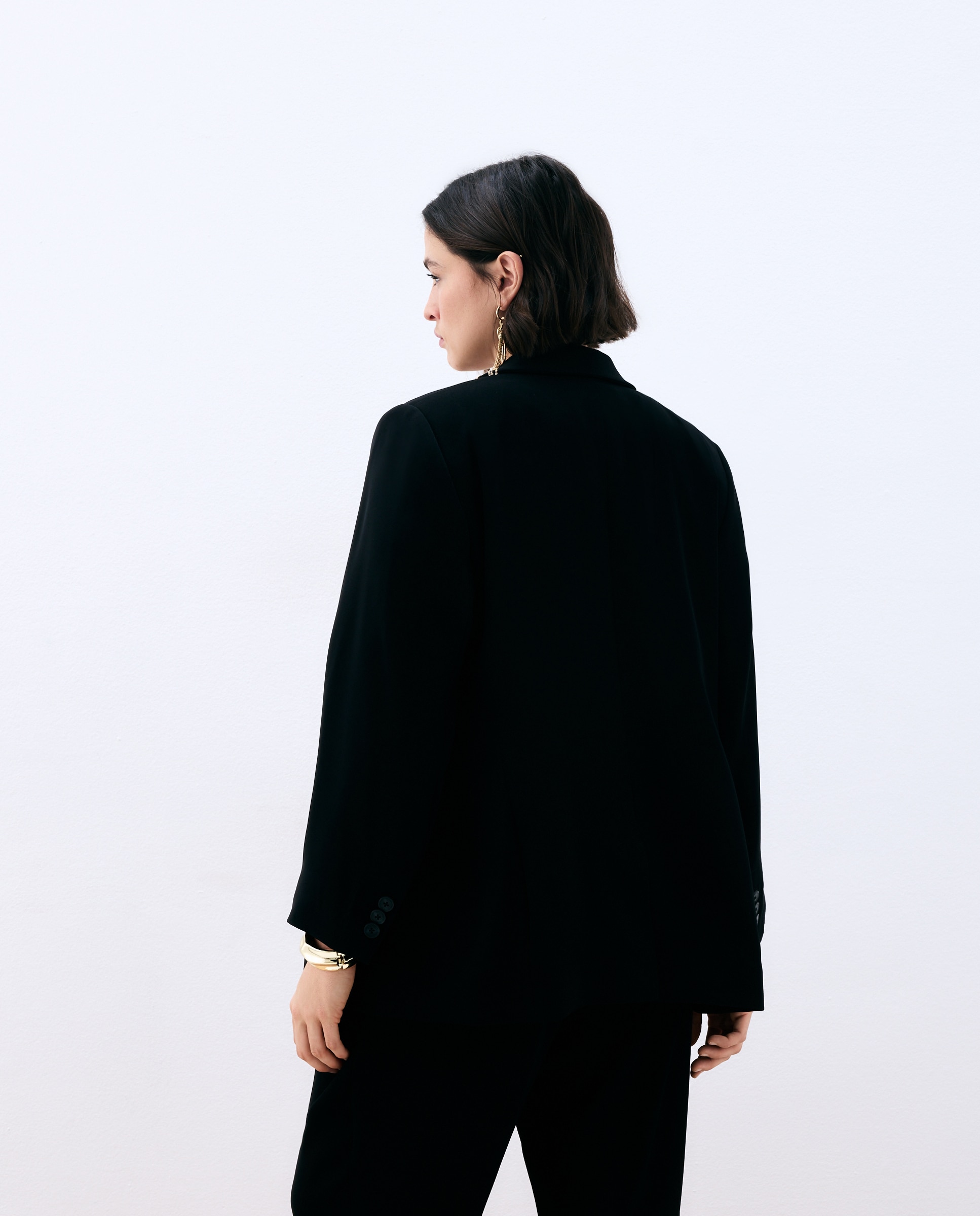 Blazer básico liso de mujer Negro Couchel Negro-3