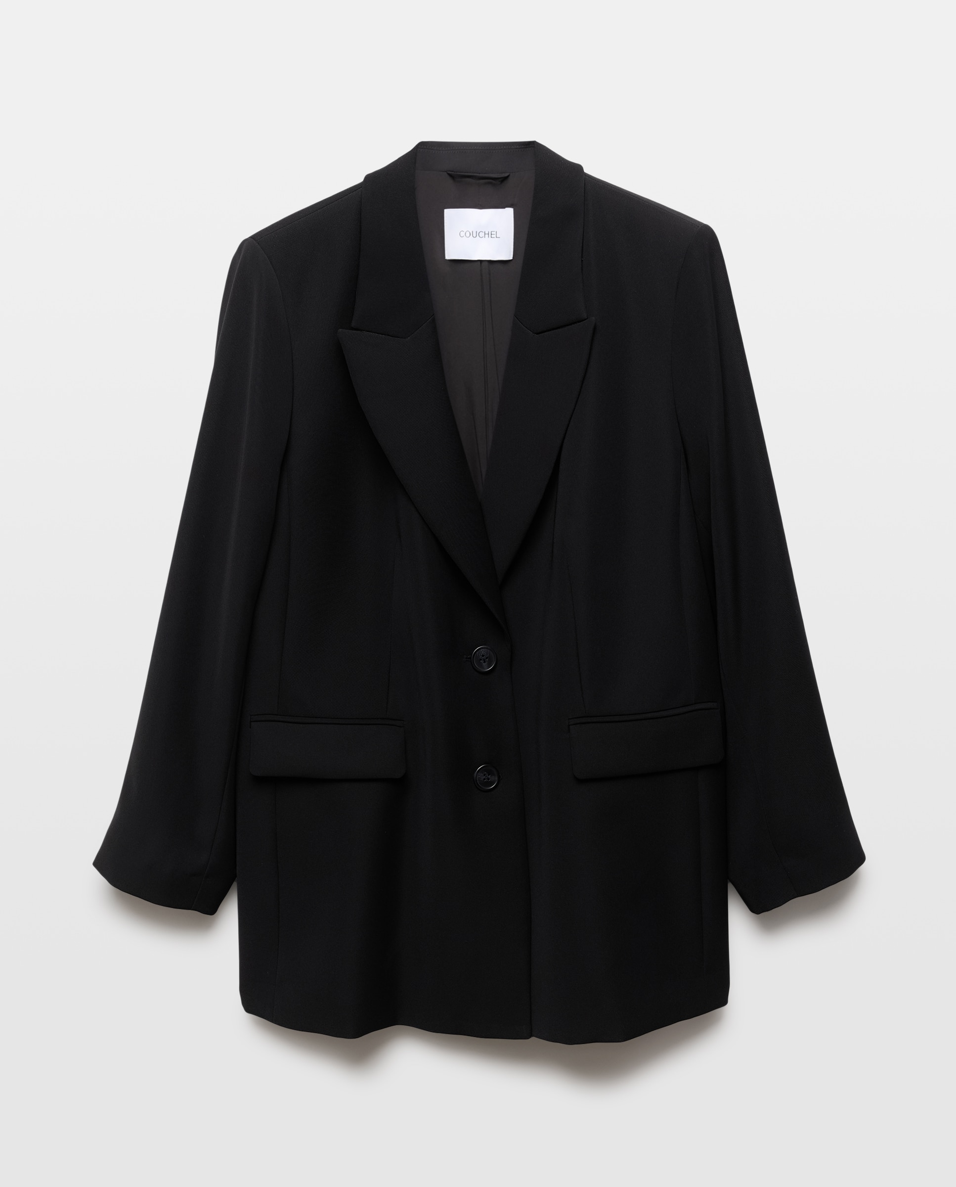 Blazer básico liso de mujer Negro Couchel Negro-4