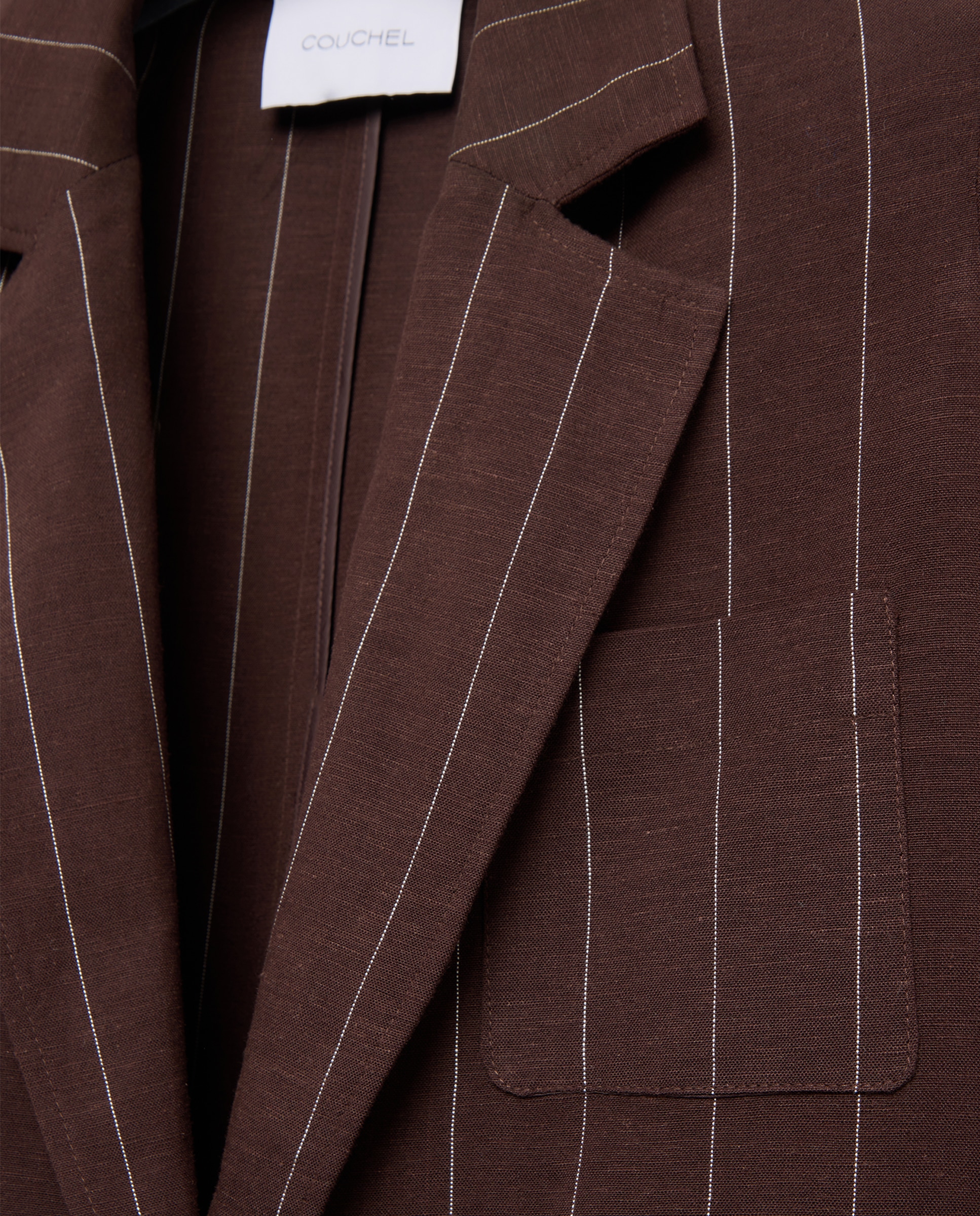 Blazer com Manga Comprida e Bolsos Castanho-6