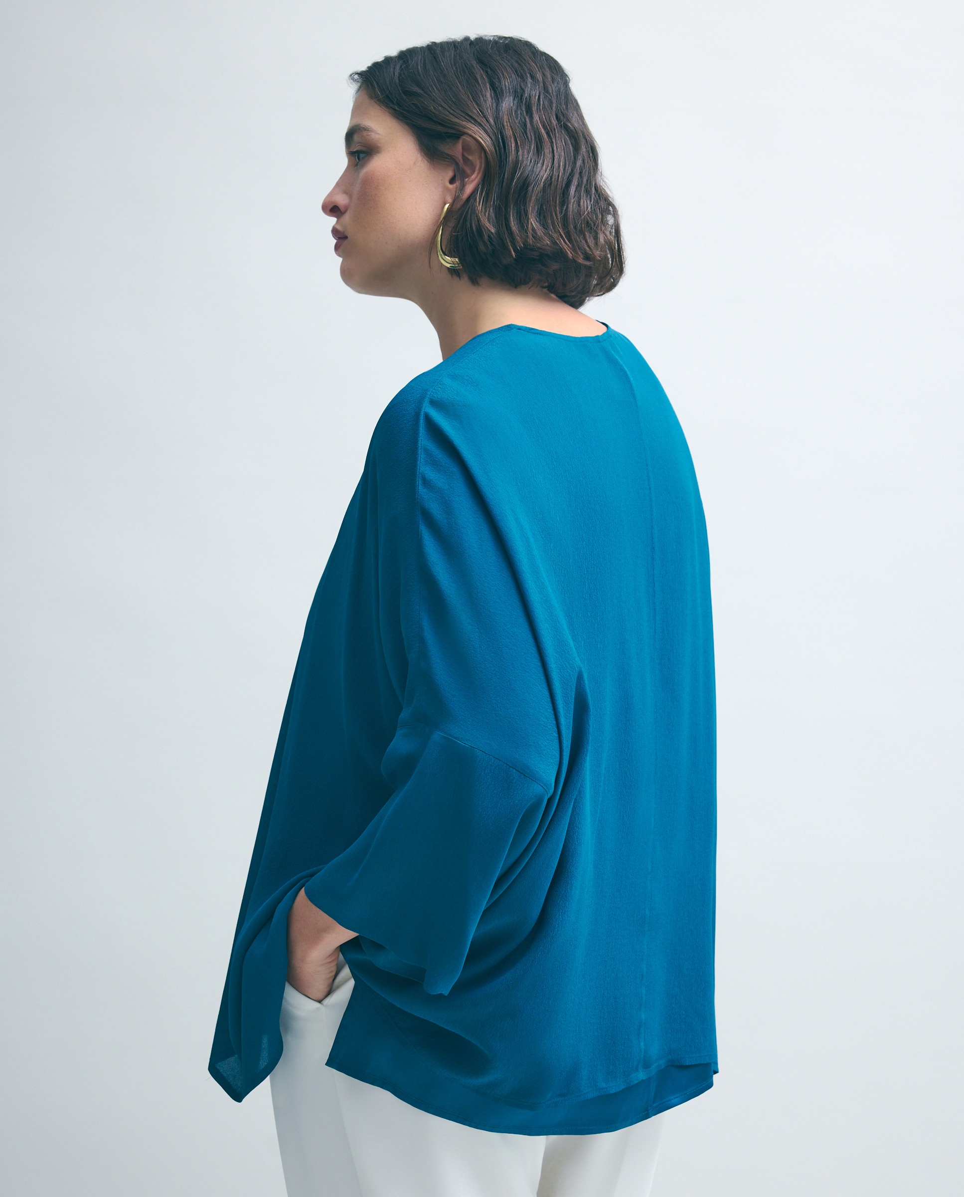 Kimono de Chiffon Verde Pato-3