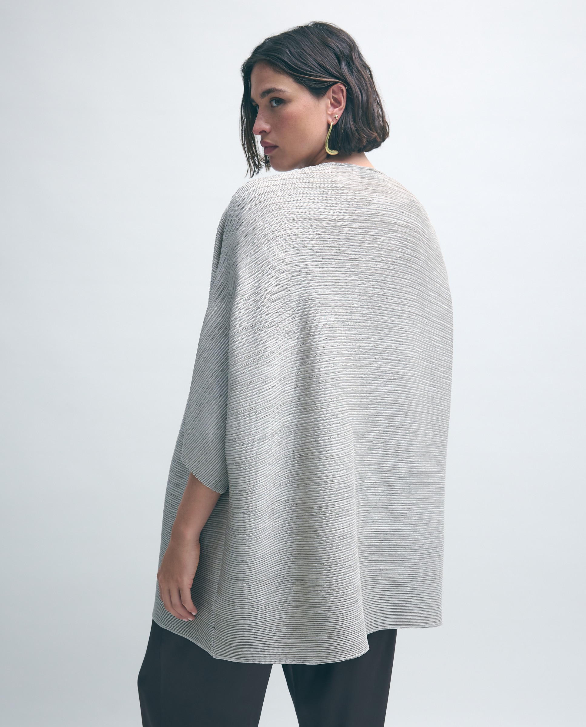 Imagen 3 de Kimono de mujer plisado horizontal - Couchel - Marrón 130 Marfil