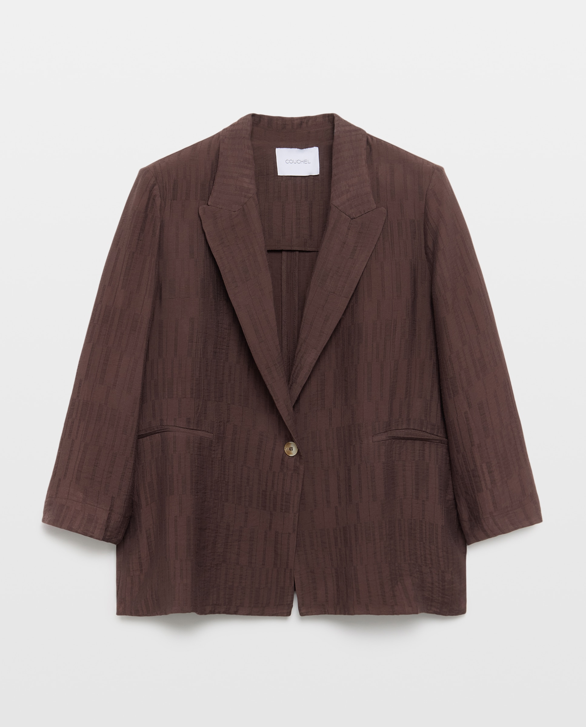 Blazer de mujer jacquard - Couchel - 700 Marrón 700 Marrón-4