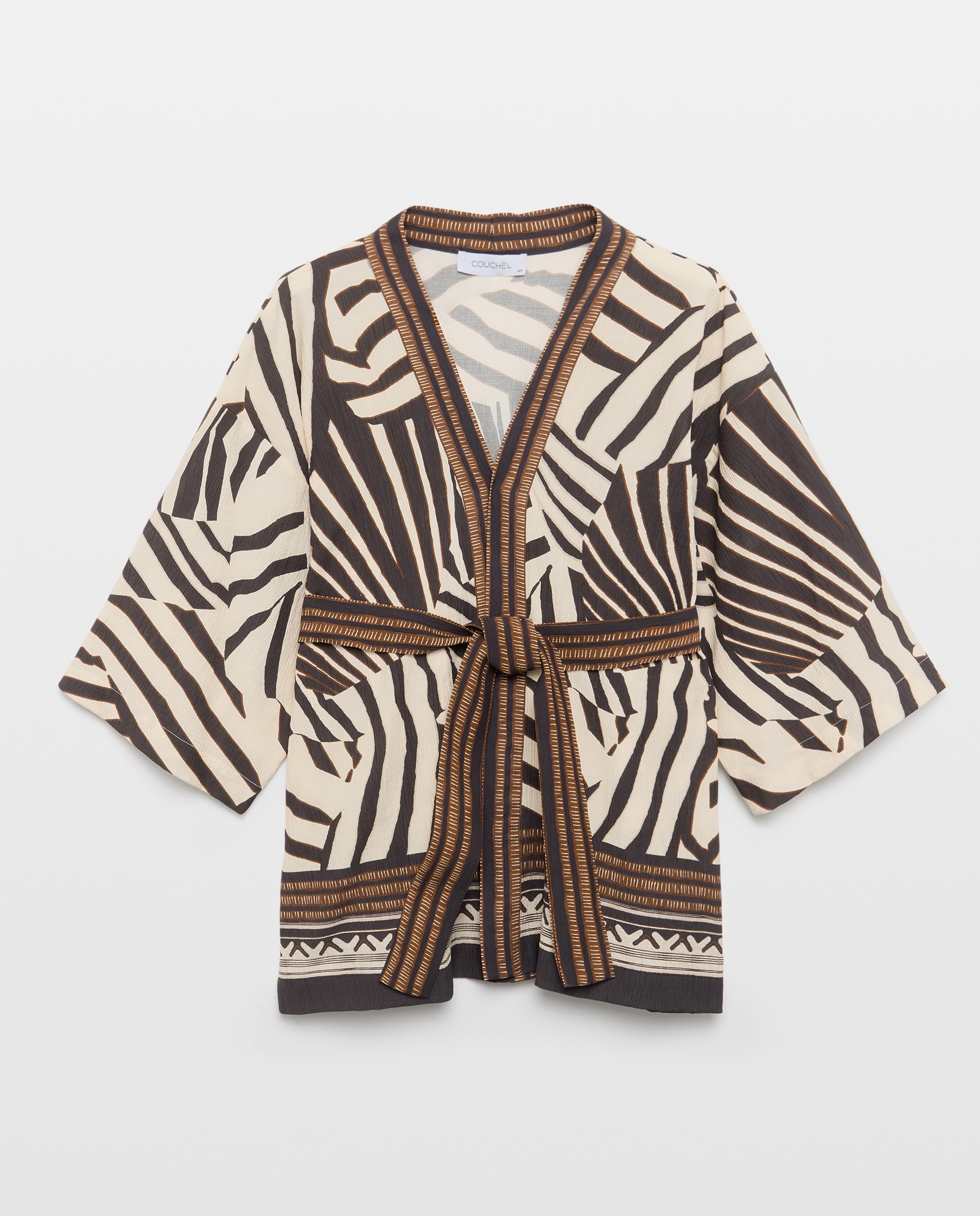 Kimono Estampado - Branco/Preto Branco-5