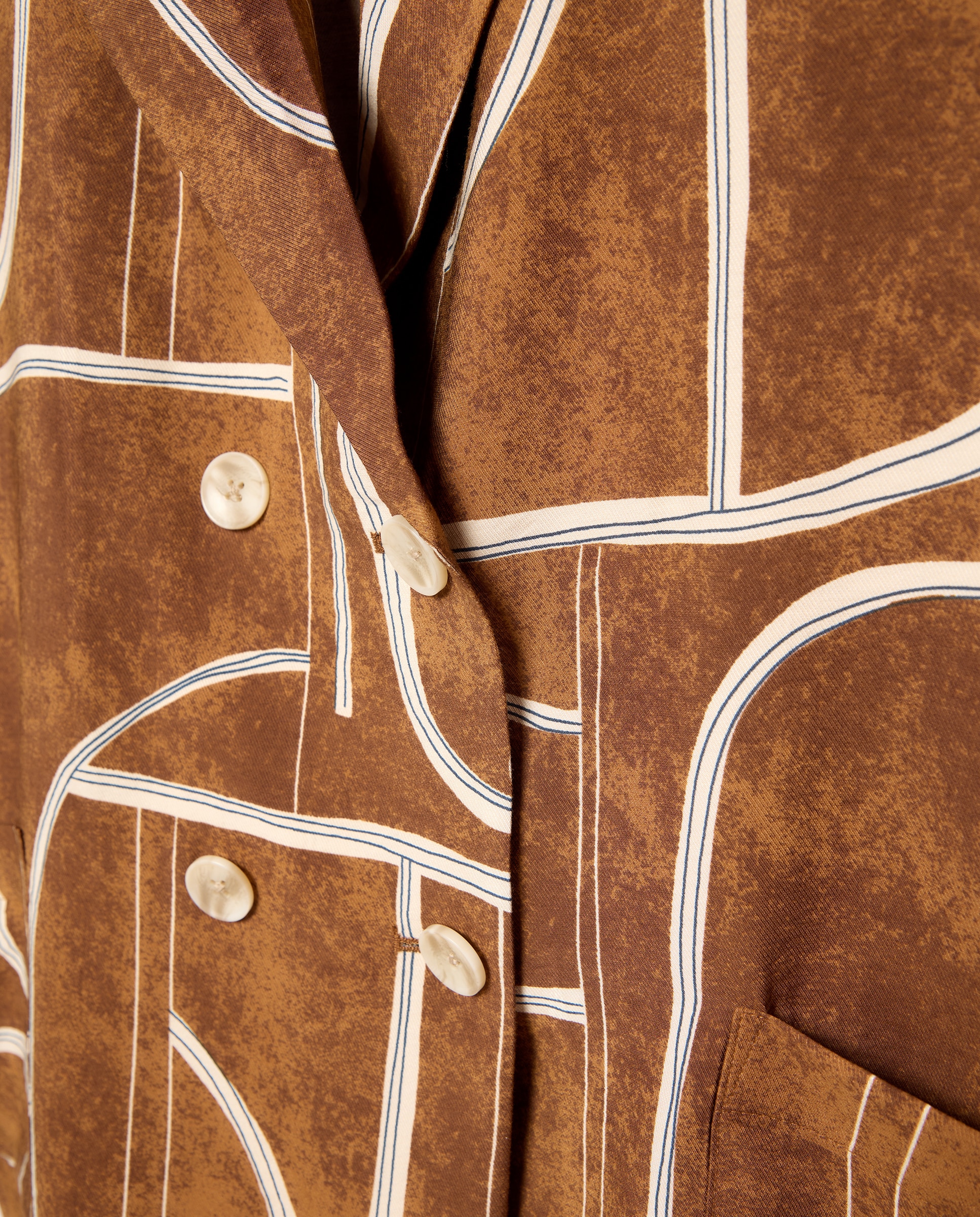 Blazer Fluido com Estampado Castanho-6