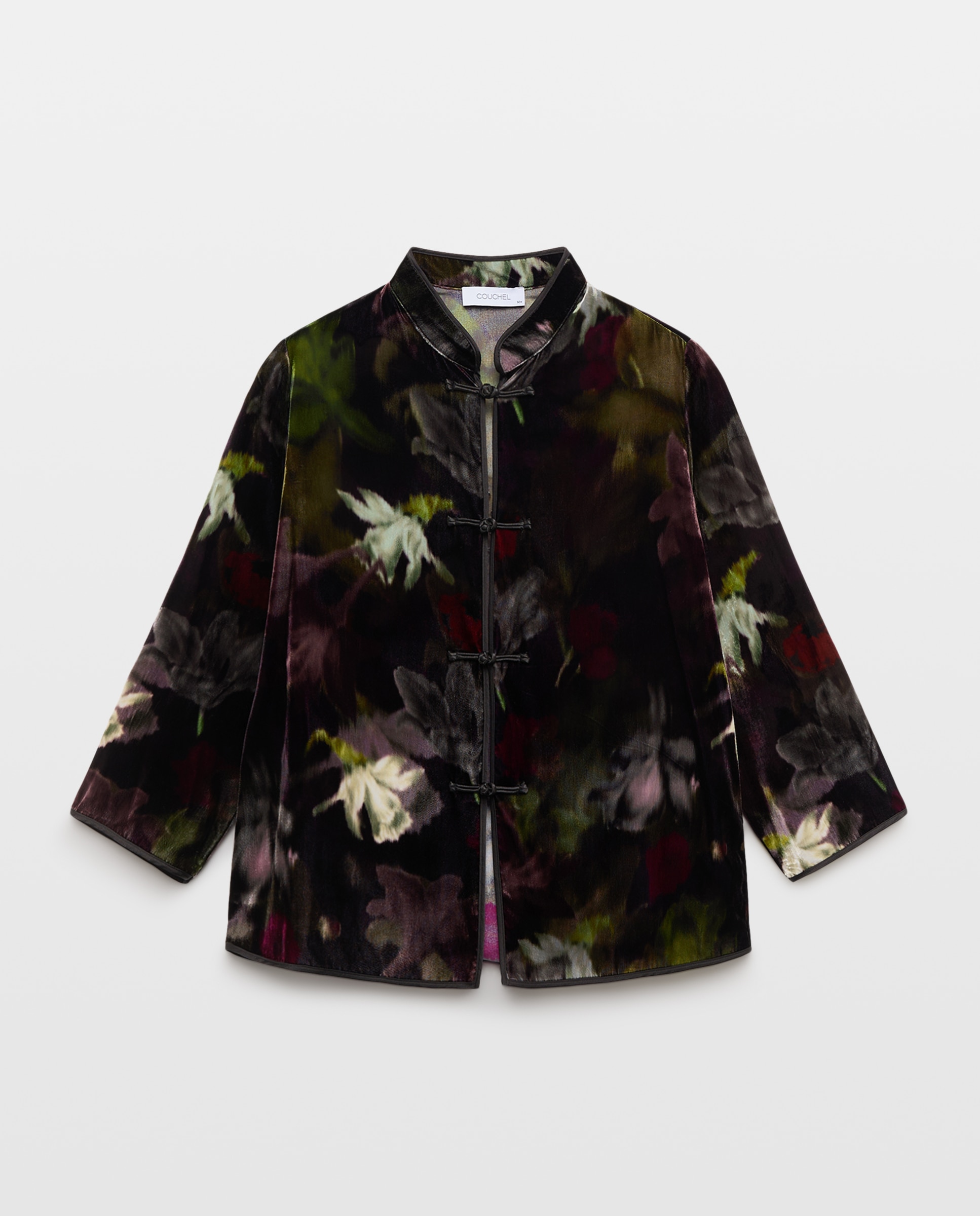 Chaqueta de mujer de terciopelo estampada - Couchel - Negro Negro-4