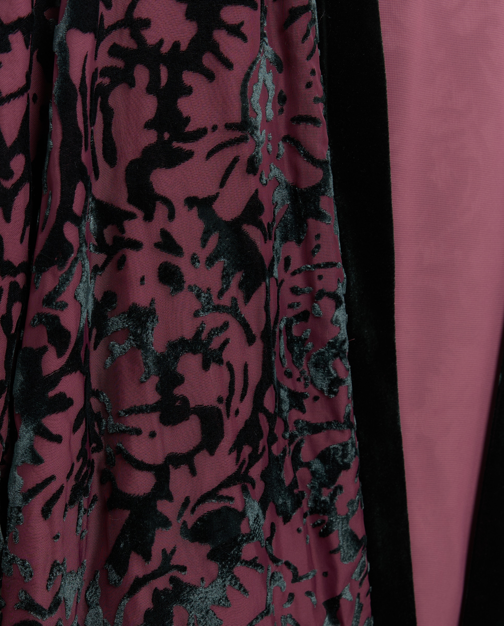 Kimono de terciopelo liso de mujer - Couchel - Burdeos Burdeos-5