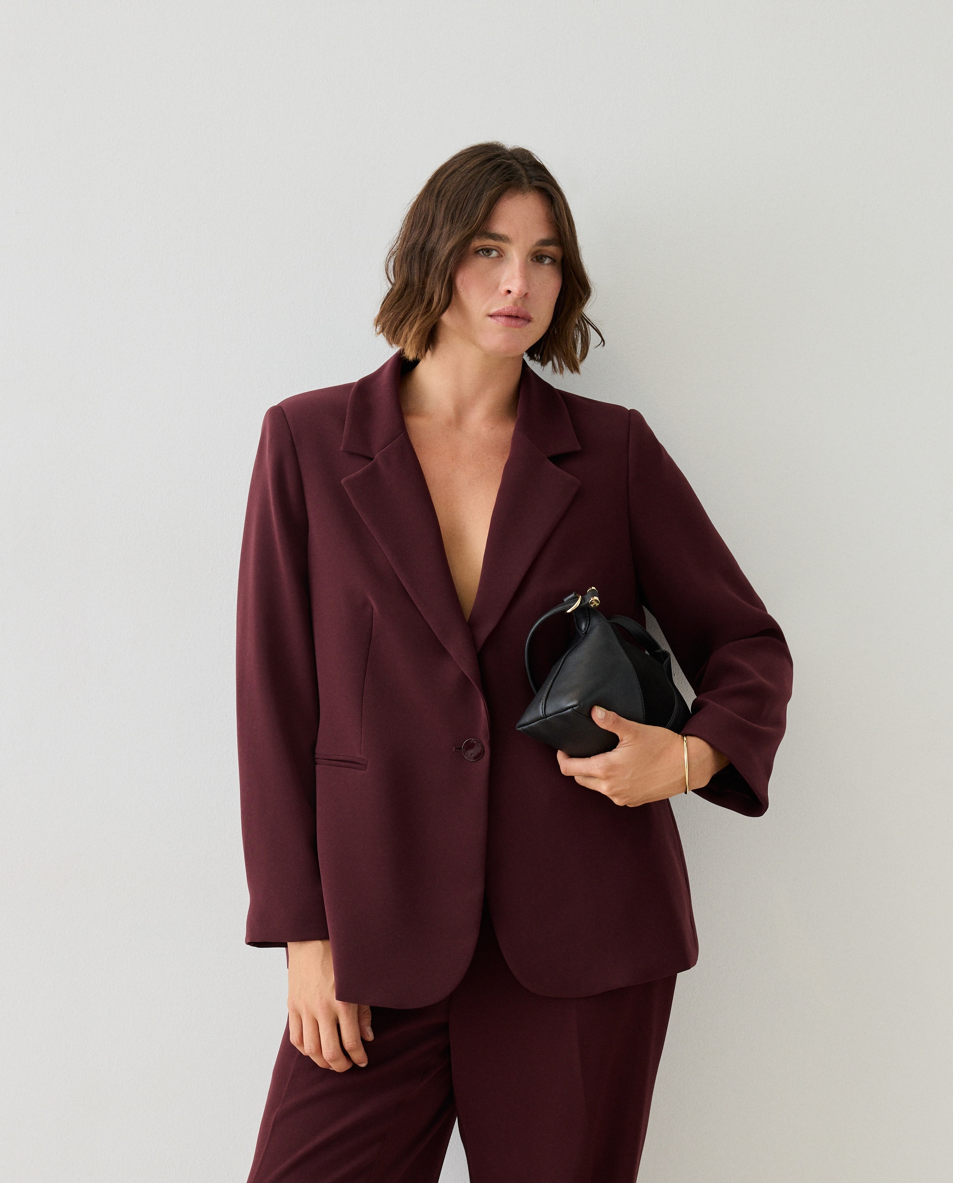 Blazer mujer relajada - Couchel - Burdeos Burdeos-1