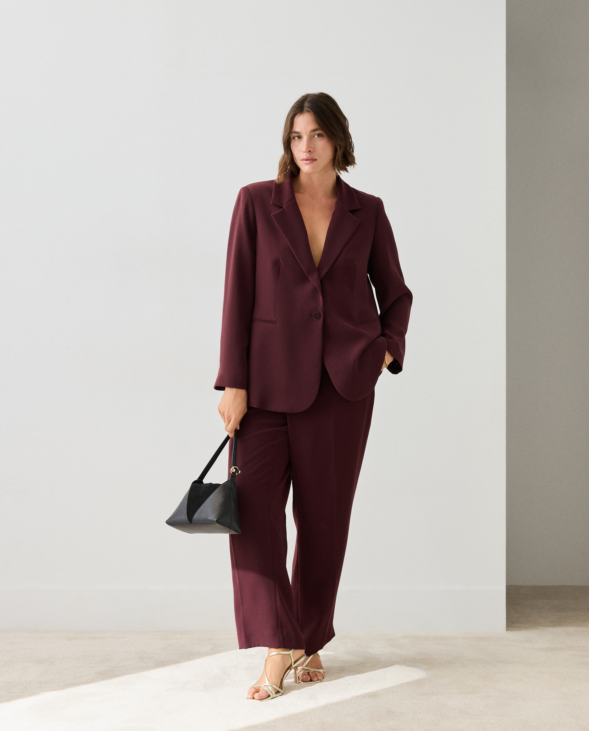 Blazer mujer relajada - Couchel - Burdeos Burdeos-2
