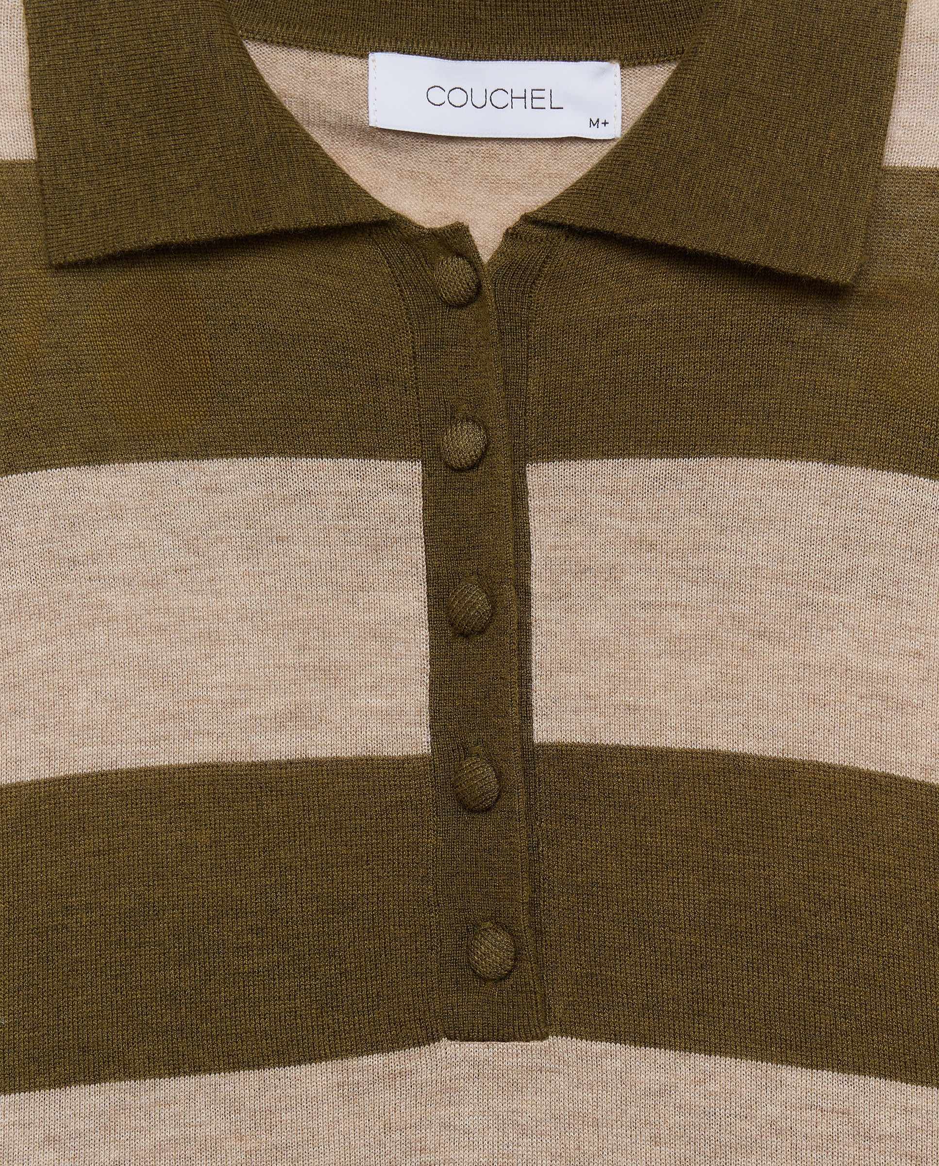 Camisola de Malha com Colarinho de Polo e Estampado às Riscas Vermelho-2