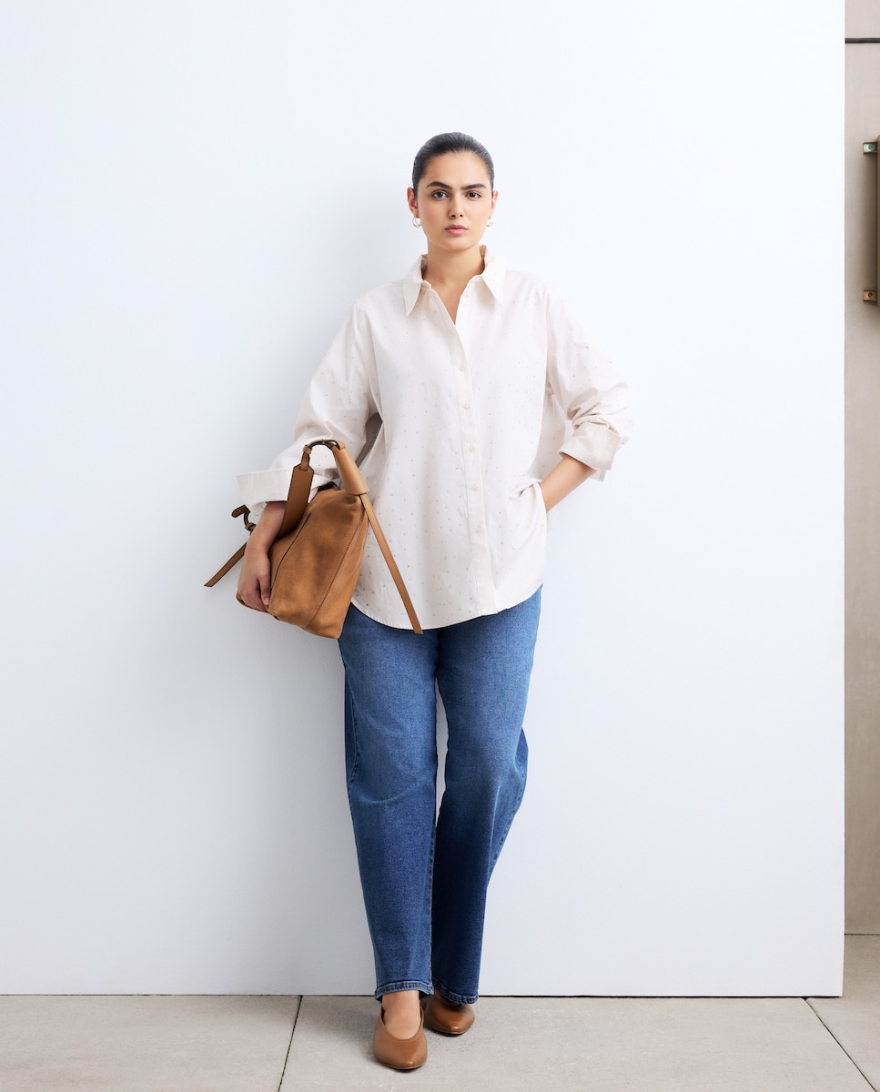 Camisa de Algodão com Strass Gelo-2