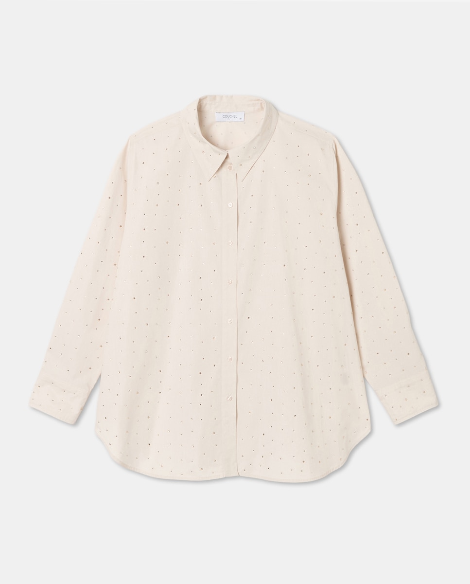 Camisa de Algodão com Strass Gelo-4