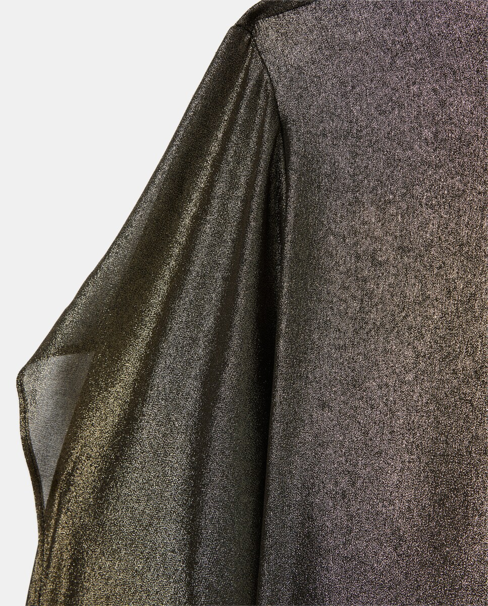 Blusa de Efeito Laminado com Manga Comprida 391 Ouro Velho-5