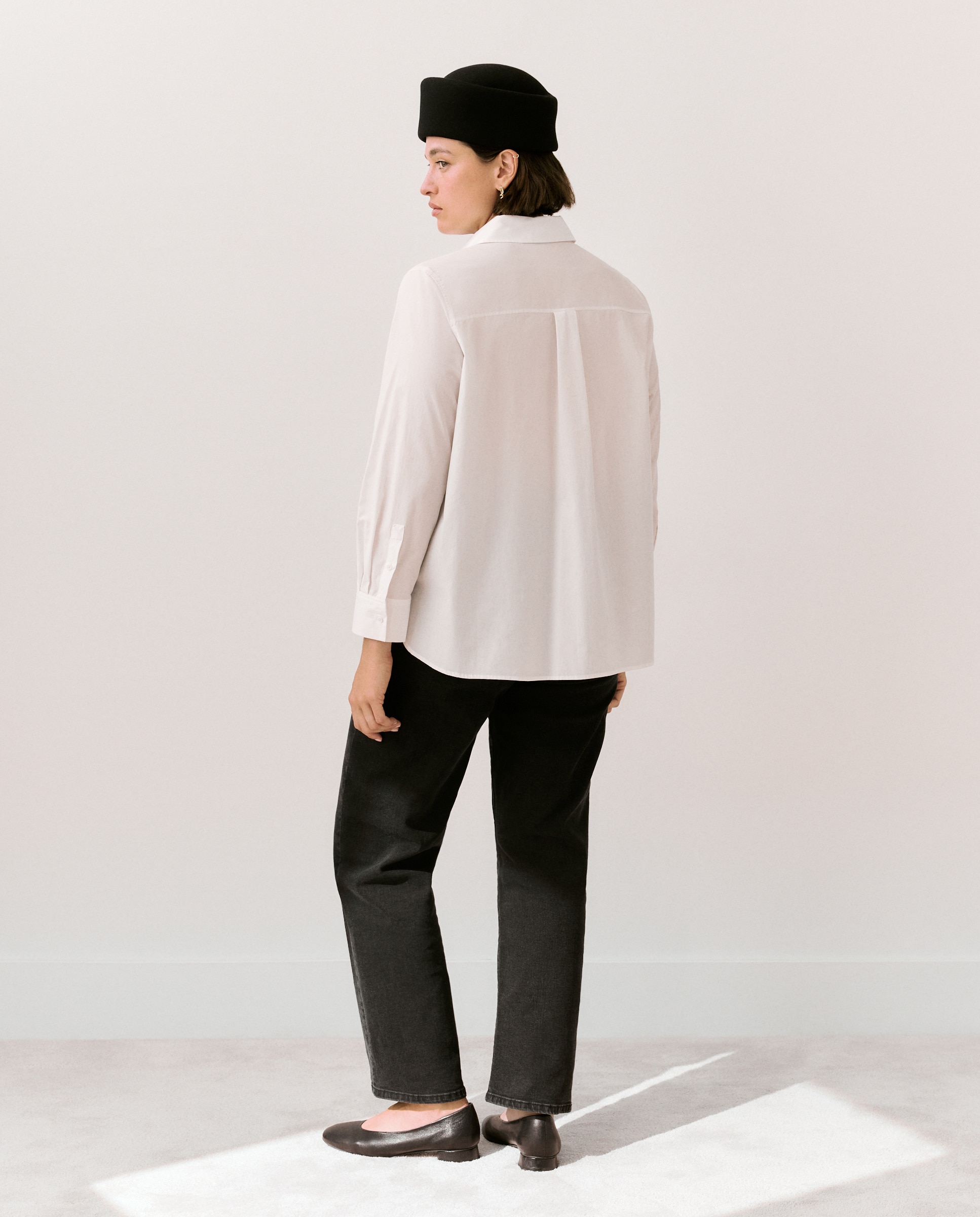 Camisa de popelin de mujer con detalle joyas - Couchel - Blanco Blanco-3