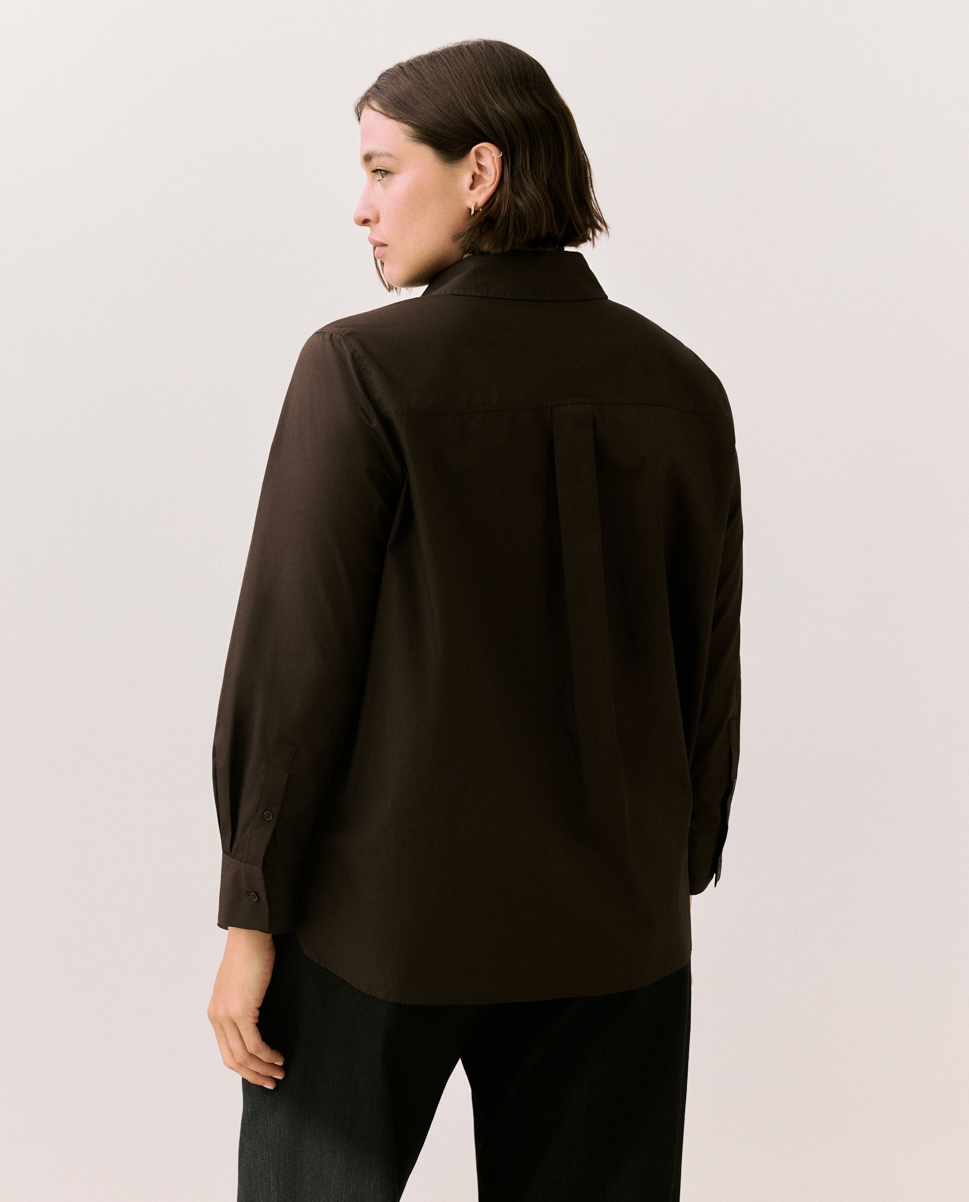 Camisa de Popelina com Detalhe de Joias Castanho-3